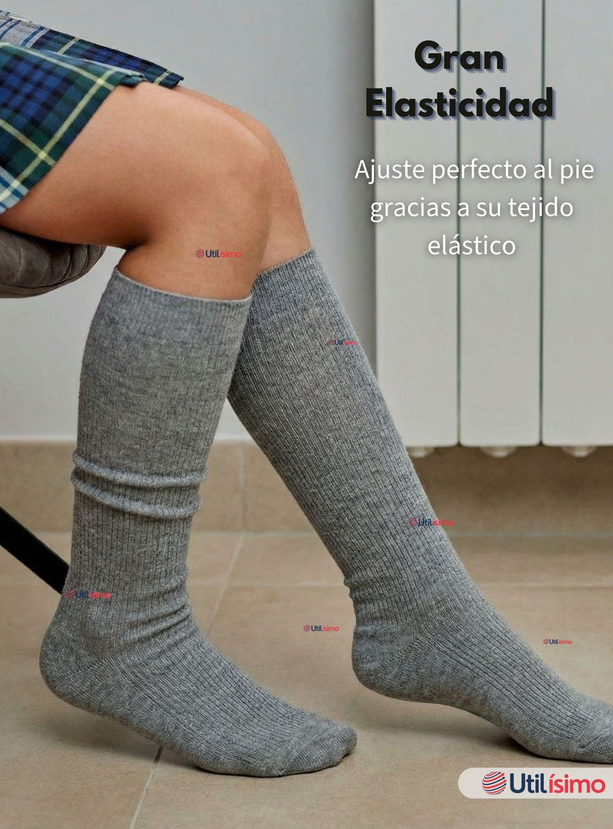 Pack 6 Calcetines Escolares Largo Bambú Gris Niñas-4