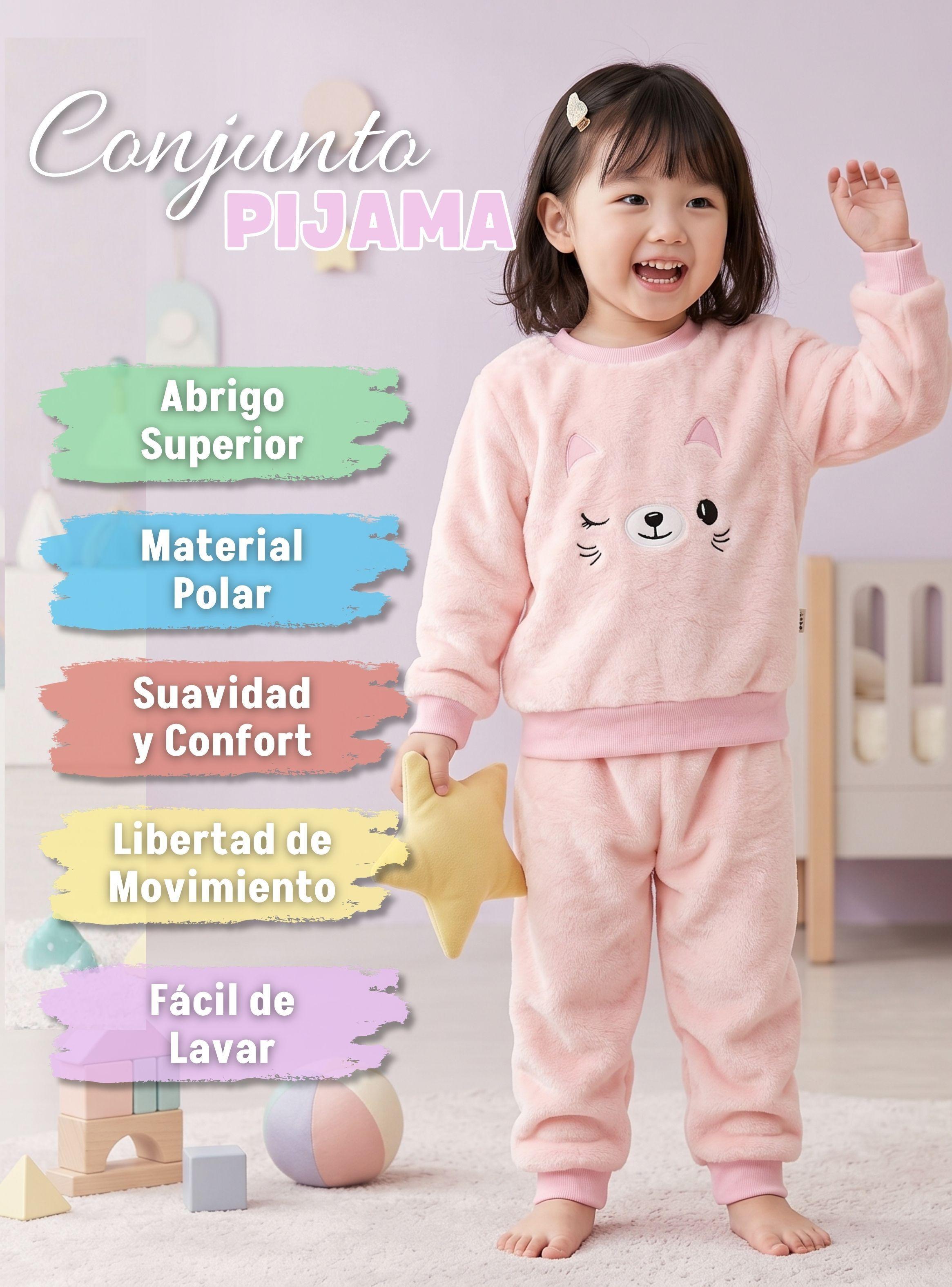 Conjunto Buzo Polerón Frizado 2 Piezas Niña Bebe Corderito Liso Pink Cat-5