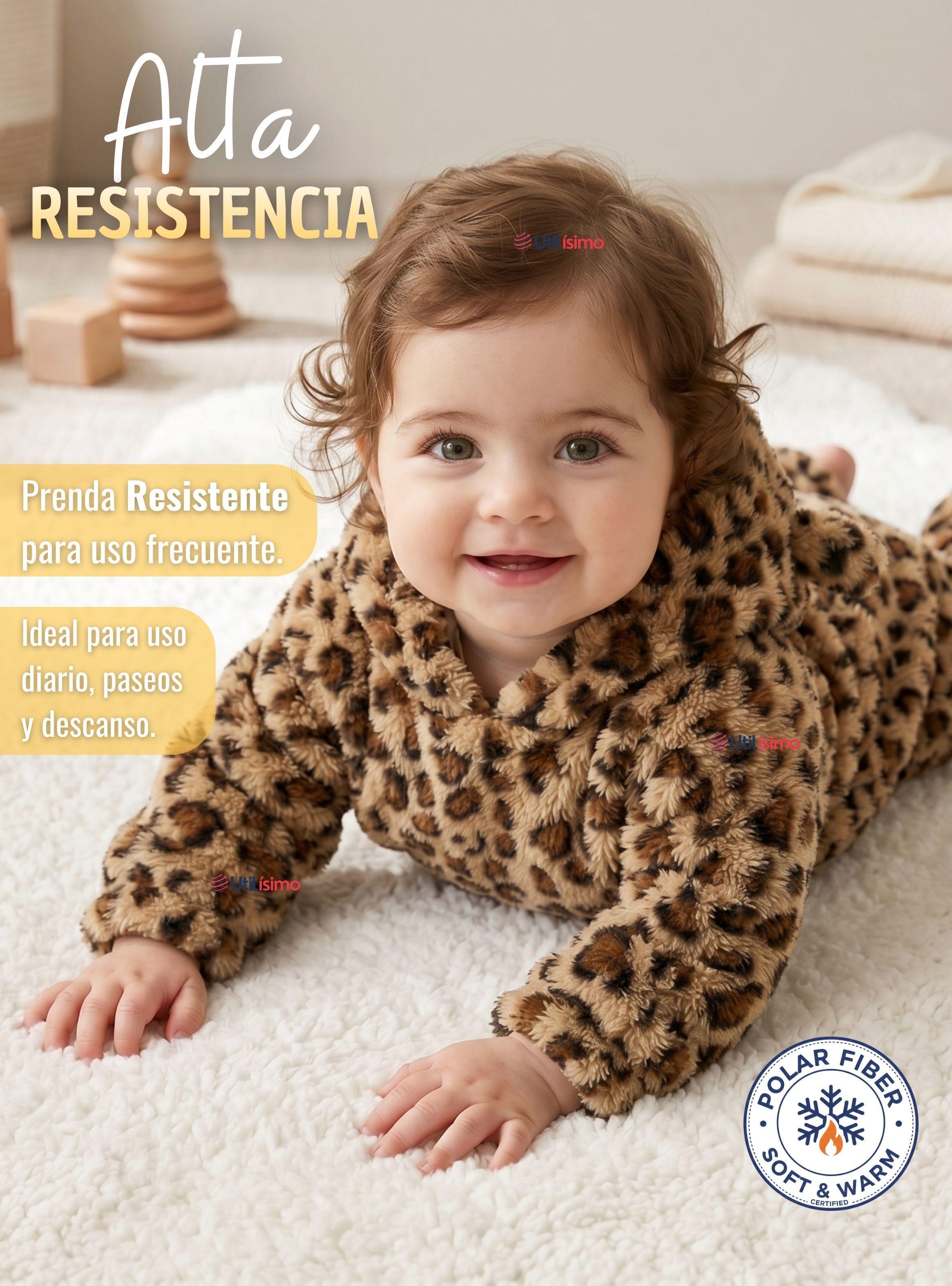 Conjunto 2 Piezas Buzo Polerón Con Capucha Polar Niña Animal Print-5