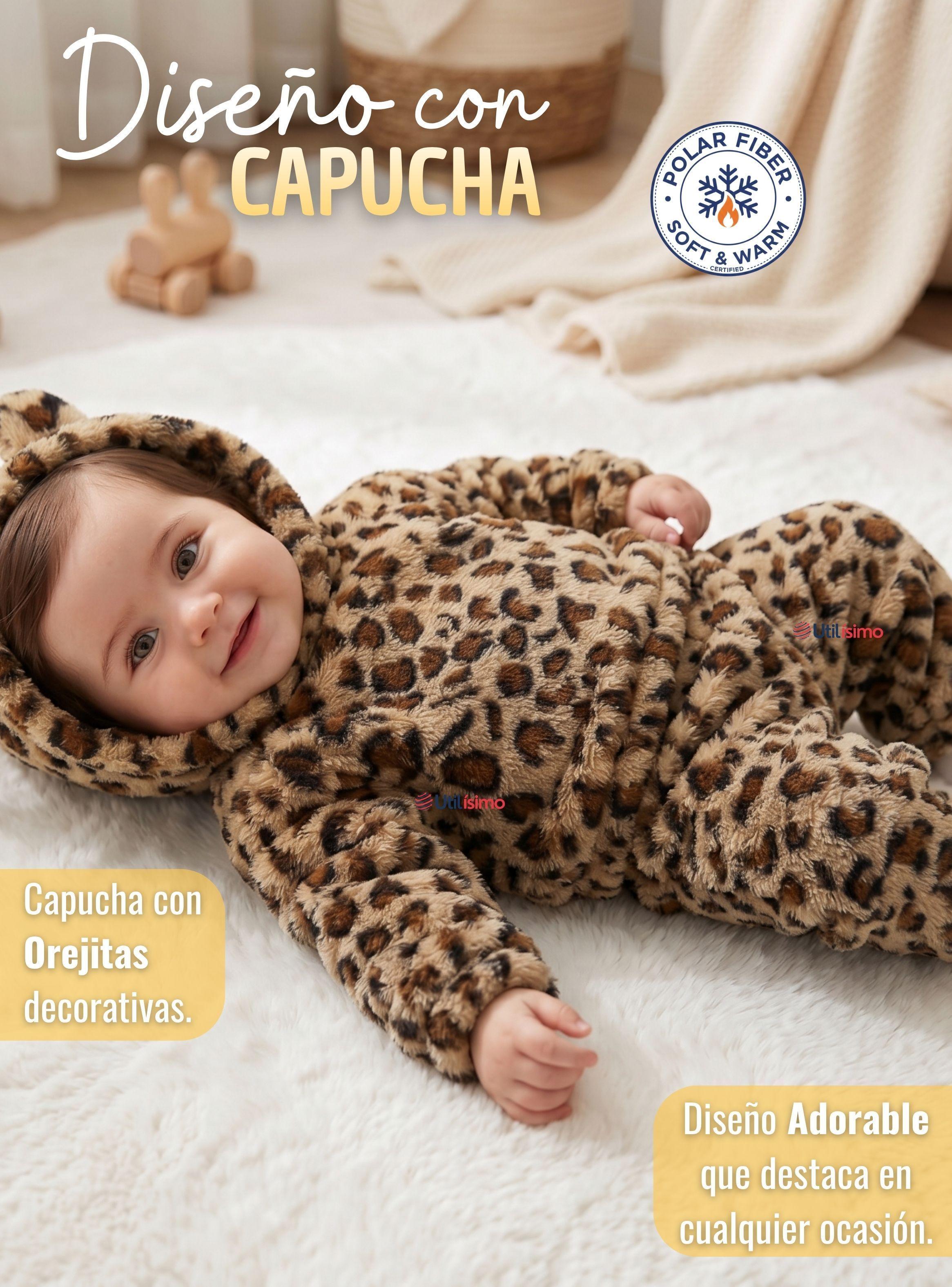Conjunto 2 Piezas Buzo Polerón Con Capucha Polar Niña Animal Print-6