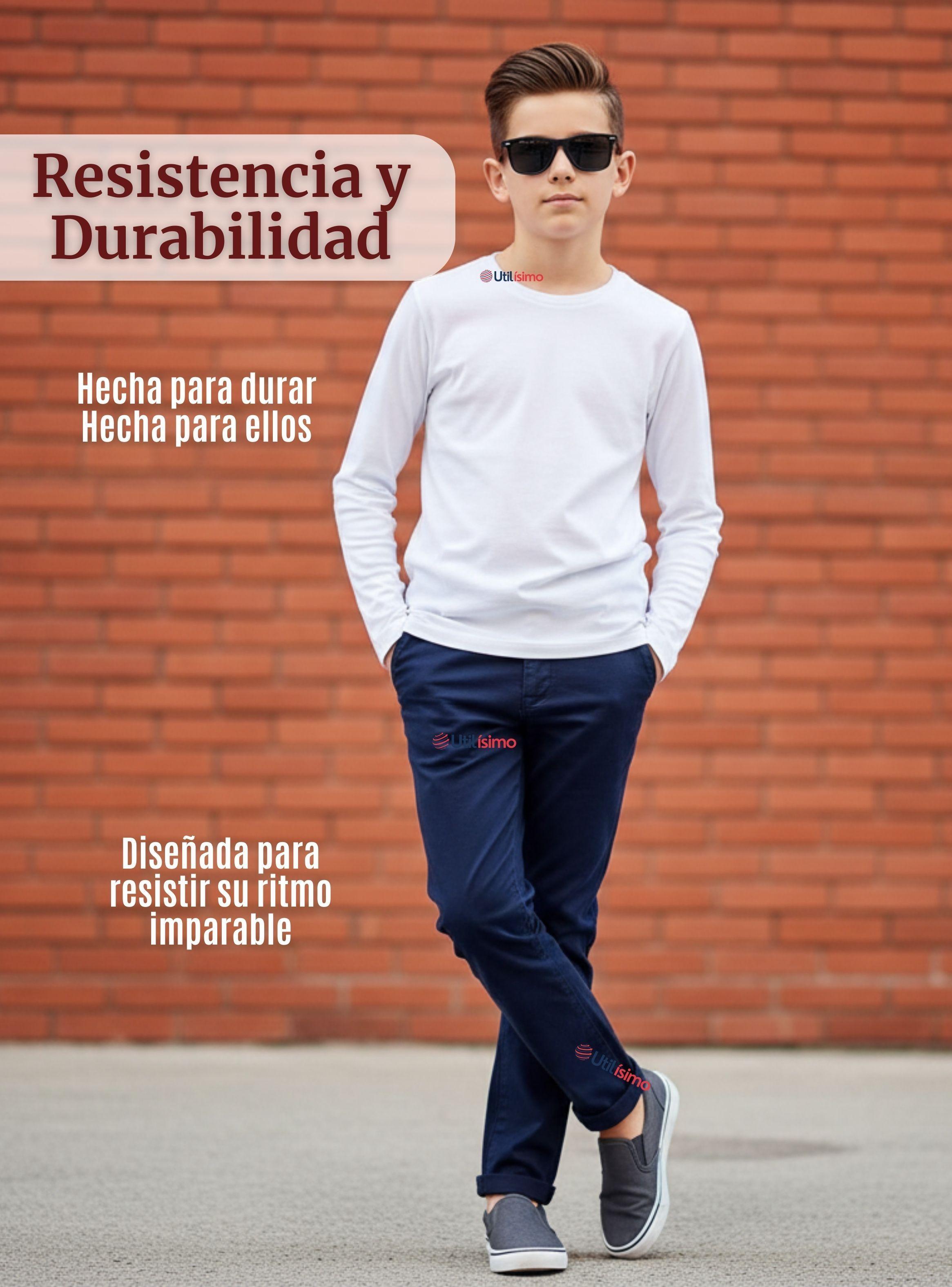 Pack 6 Camisetas Algodón Manga Larga Polera Primera Capa Blanco Niño-6