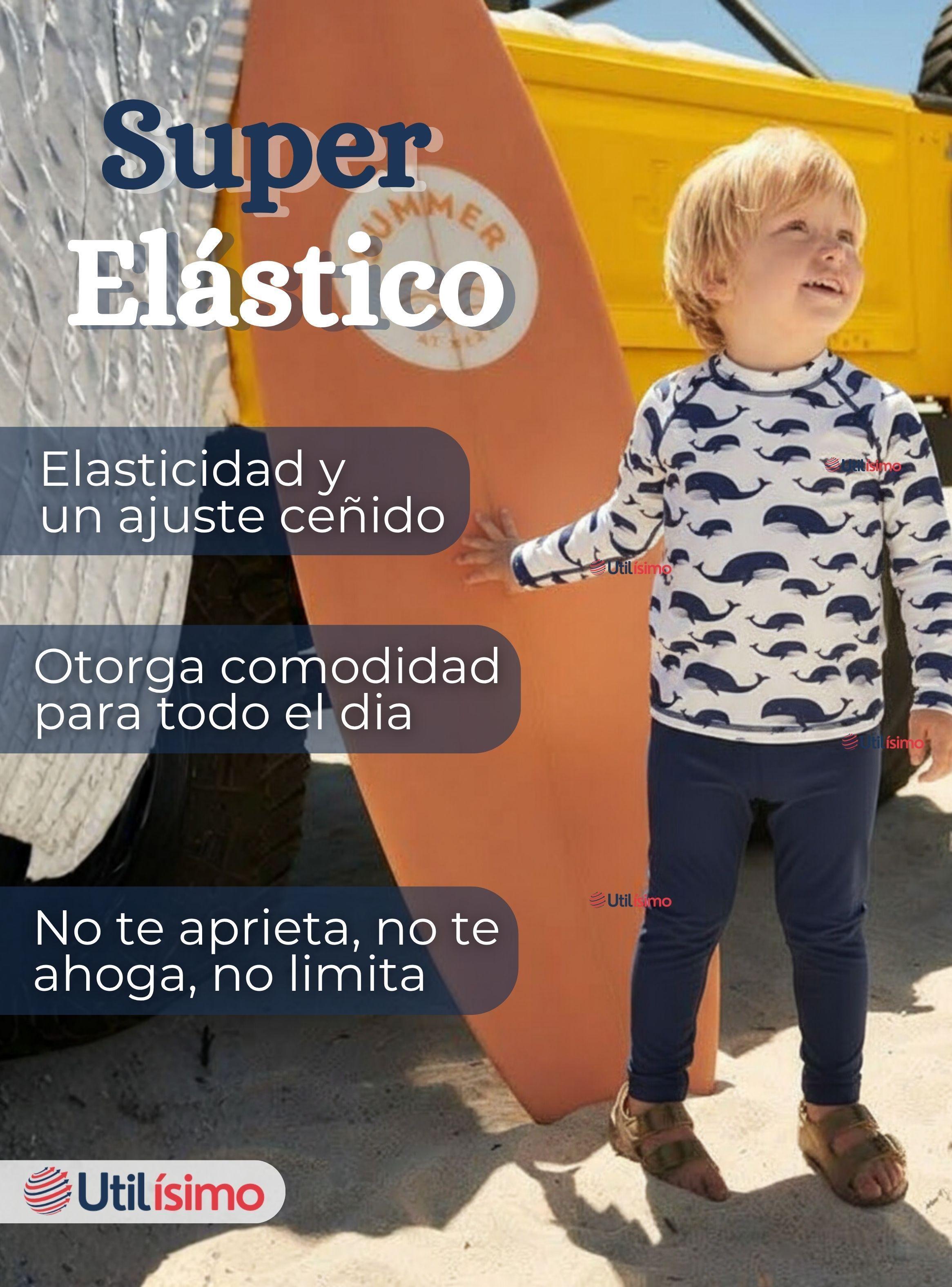 Traje de Baño Manga Larga Pantalón Largo 2 Piezas Corte Split Para Niños 3 a 9 años White Whale-3