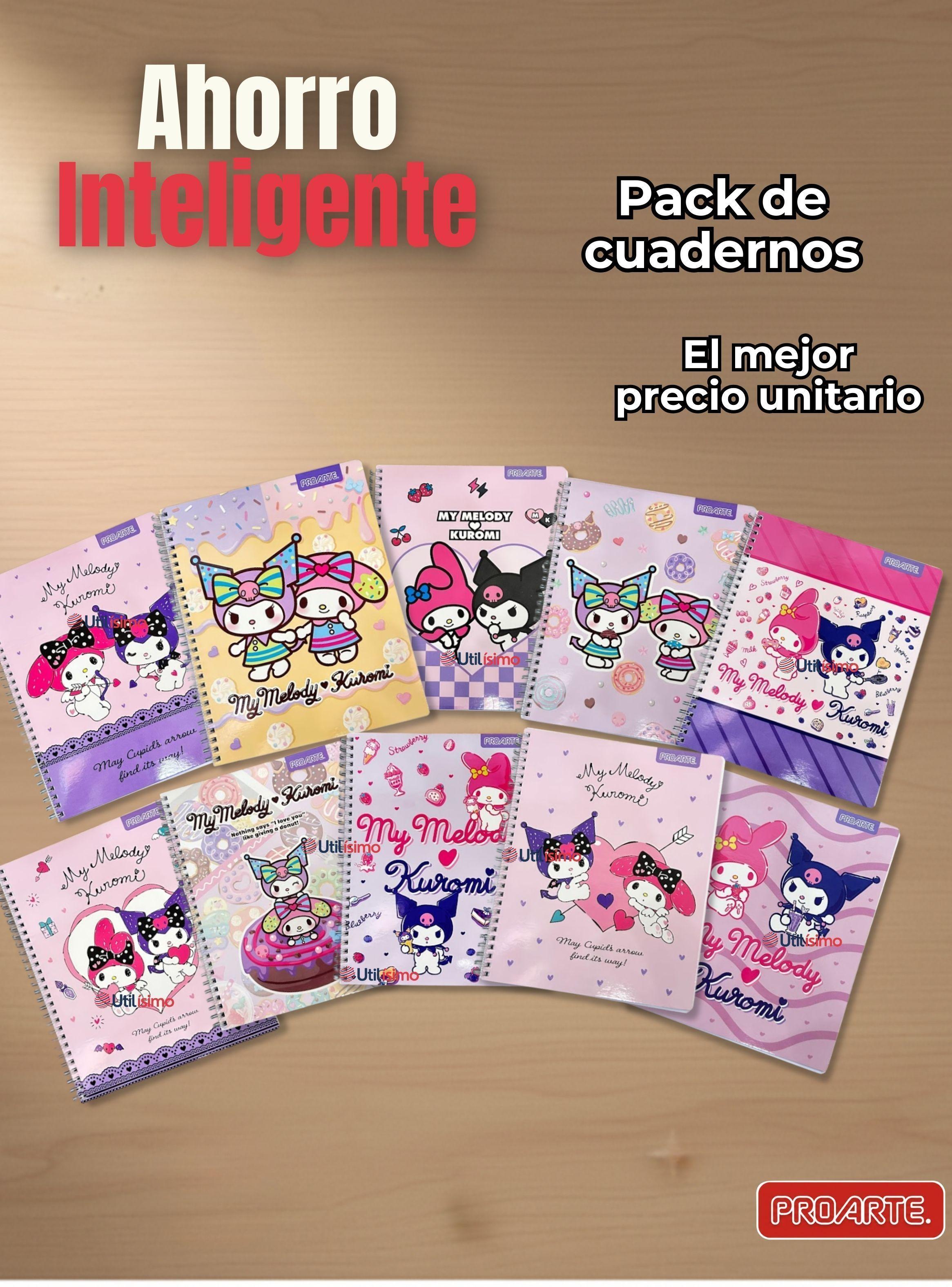 Pack 5 Cuadernos Universitario My Melody & Kuromi Proarte 7mm 100 Hojas Diseño Surtido-7
