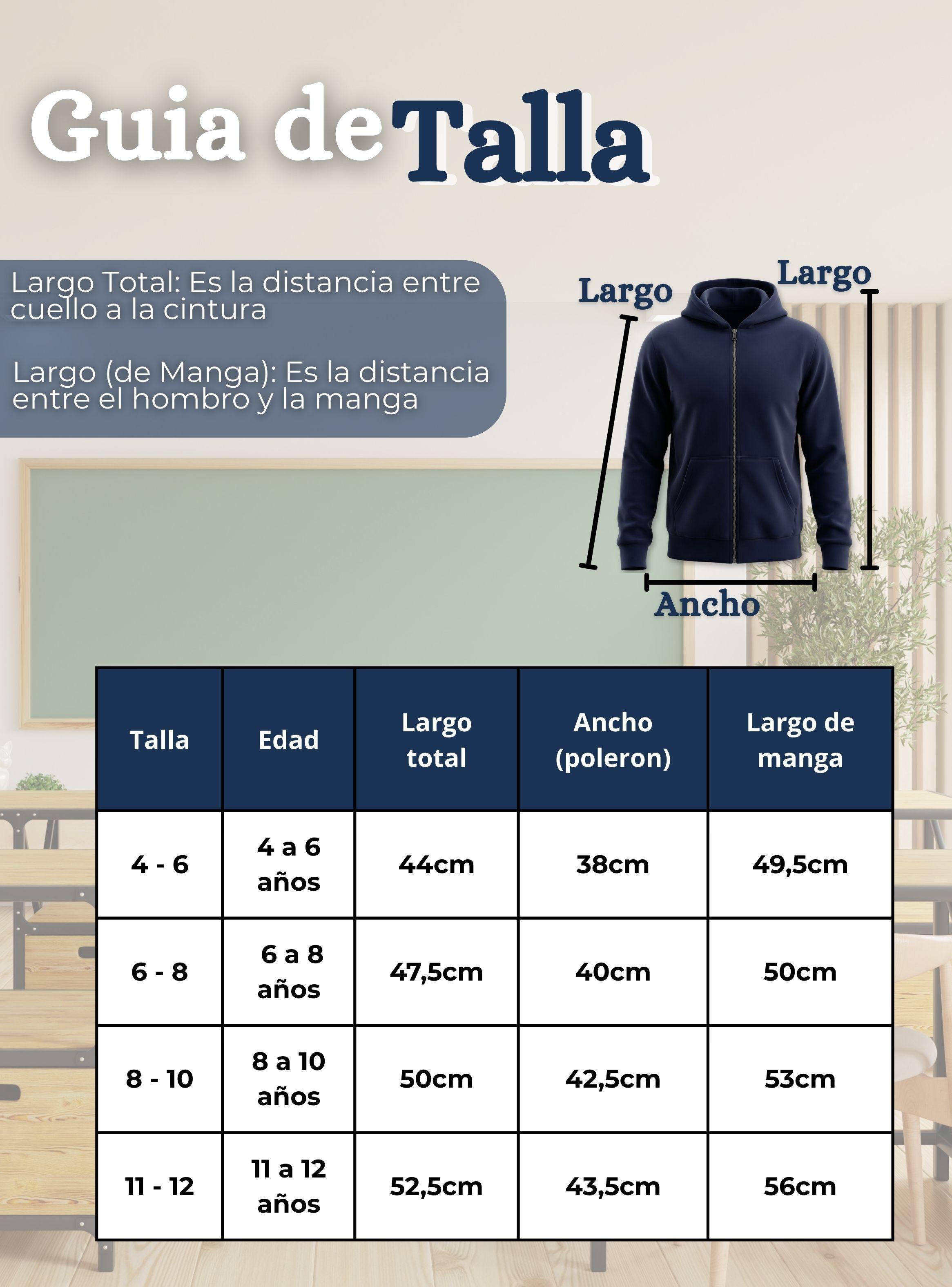 Polerón Escolar Polar Con Capucha Niña Unisex de Color Azul 5 a 12 años-3