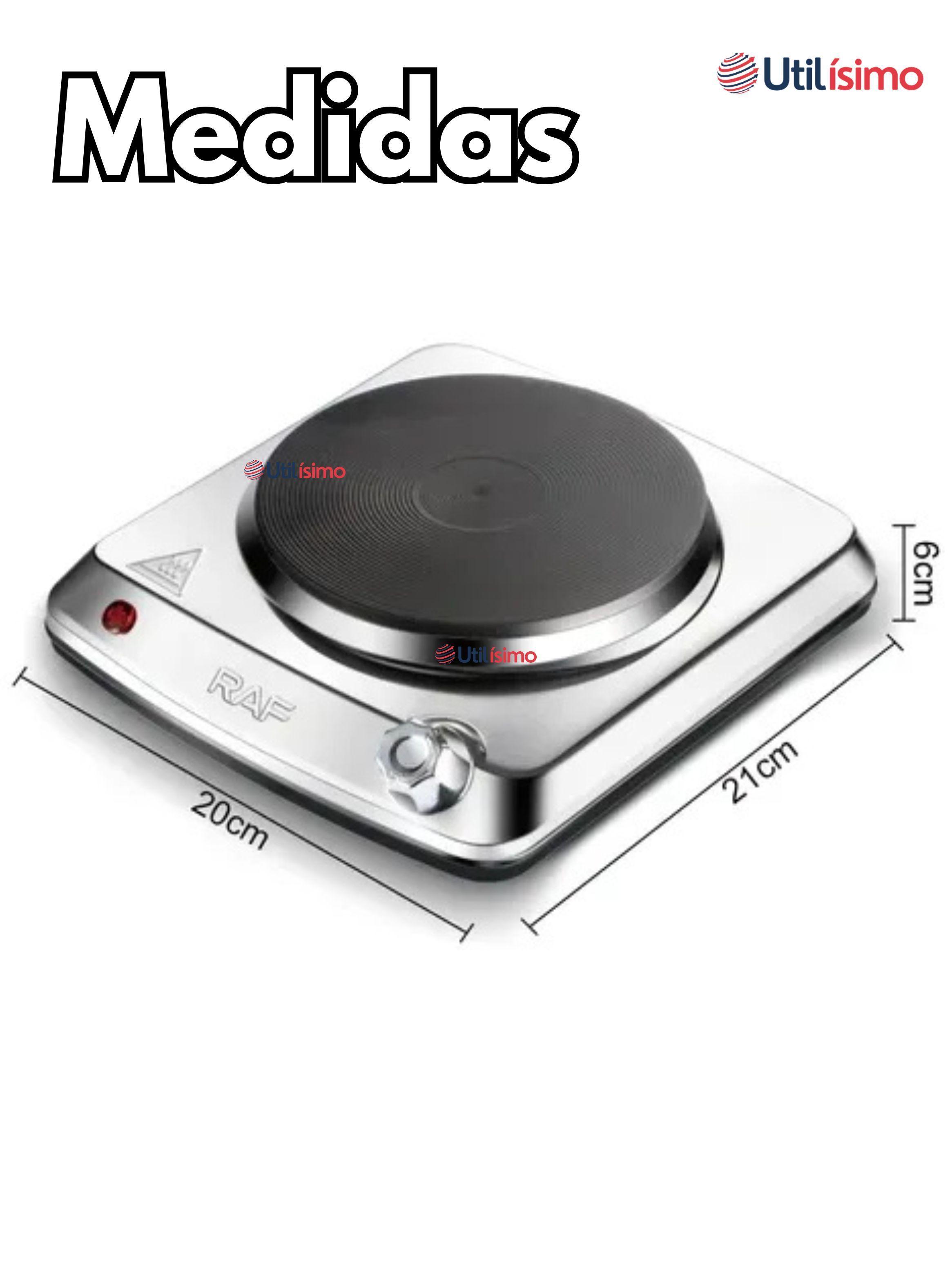Cocina Eléctrica 1 Plato Cocinilla Acero Inoxidable Encimera 1000W-3