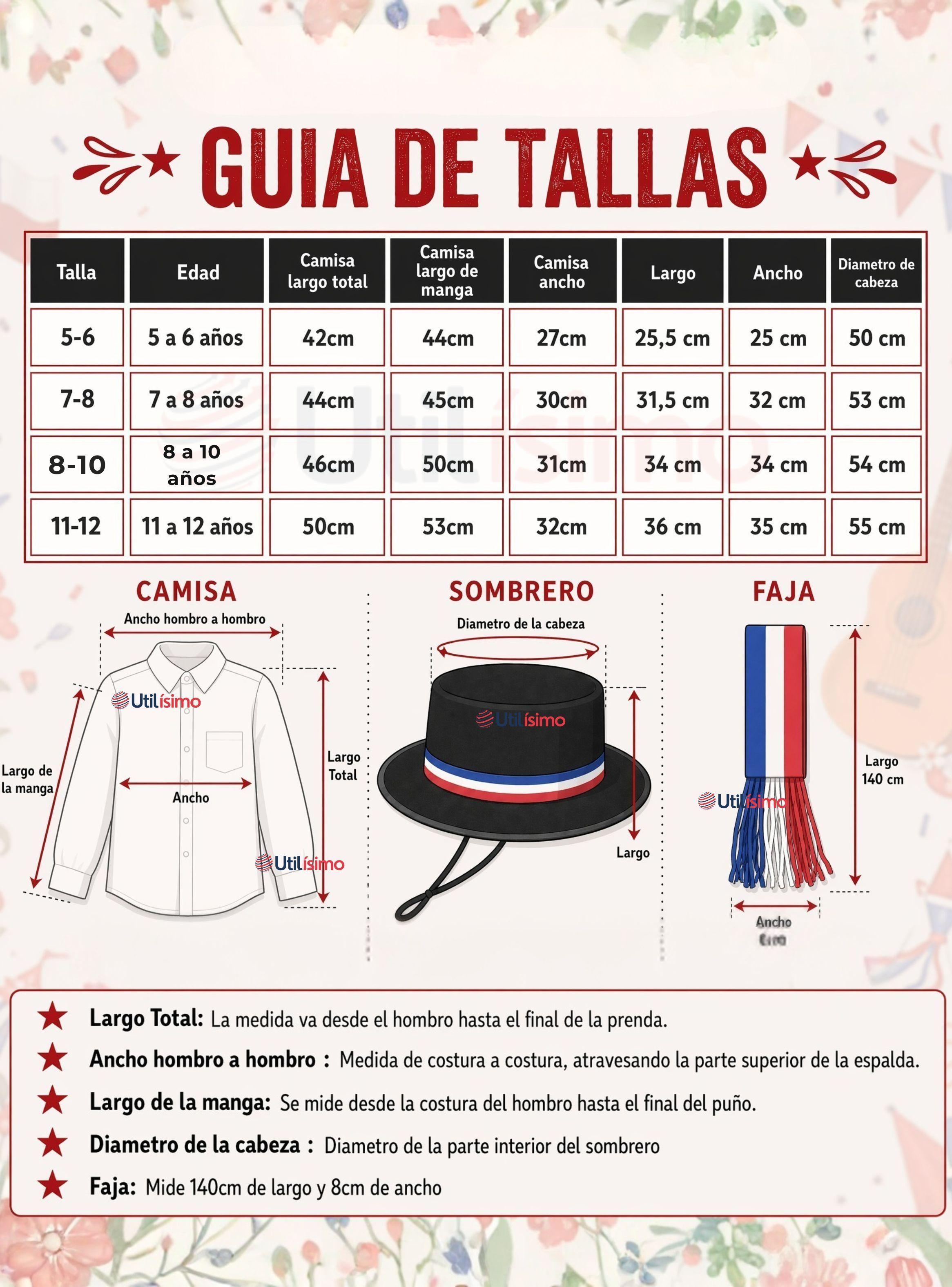 Traje Huasa Elegante Negro NIña Conjunto 7 Piezas Tipico Fiestas Patrias-3