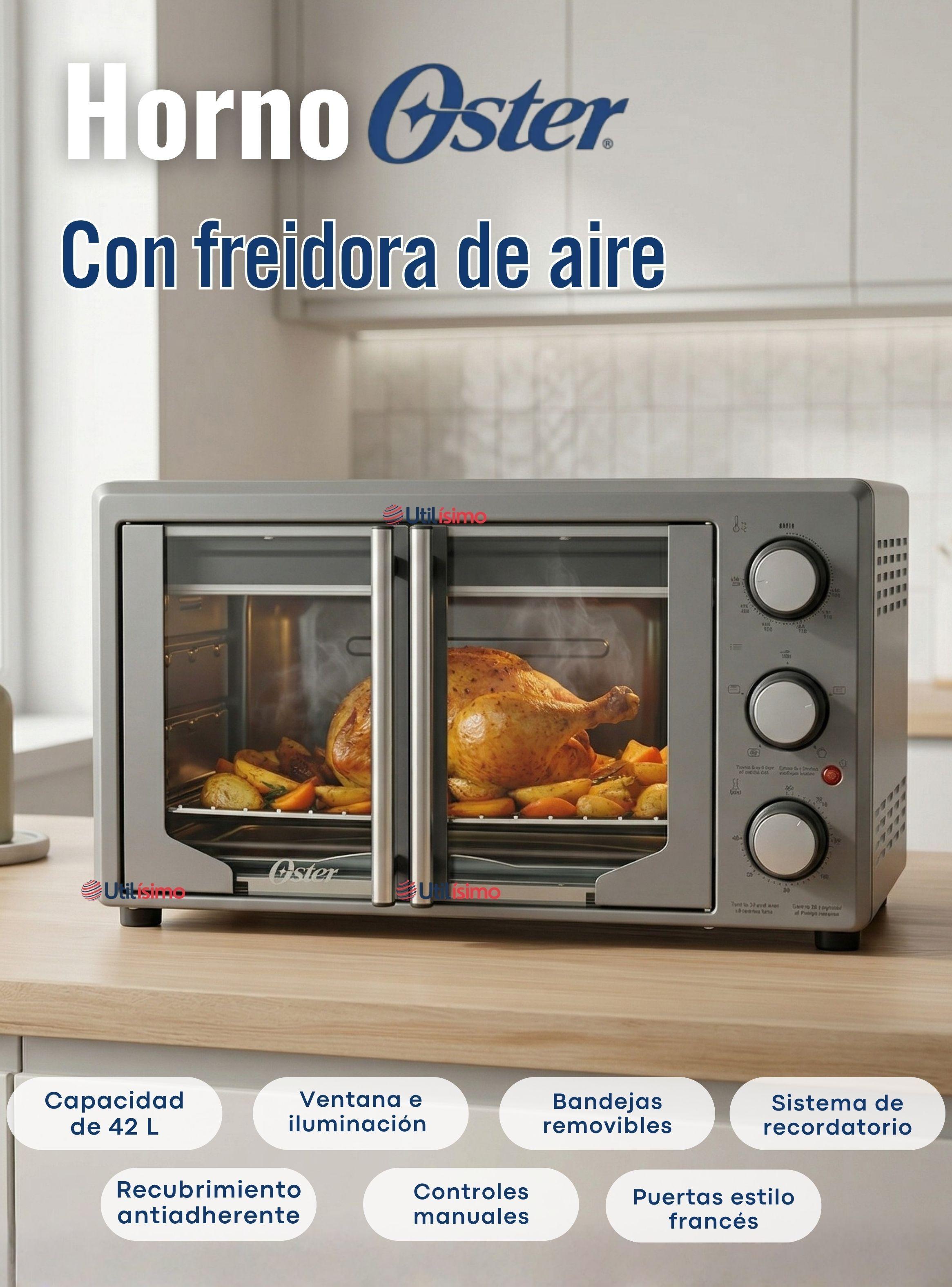 Horno con freidora de aire Oster® de 42 L, puertas francesas, TSSTTV42FDMAFNS 1700W-3