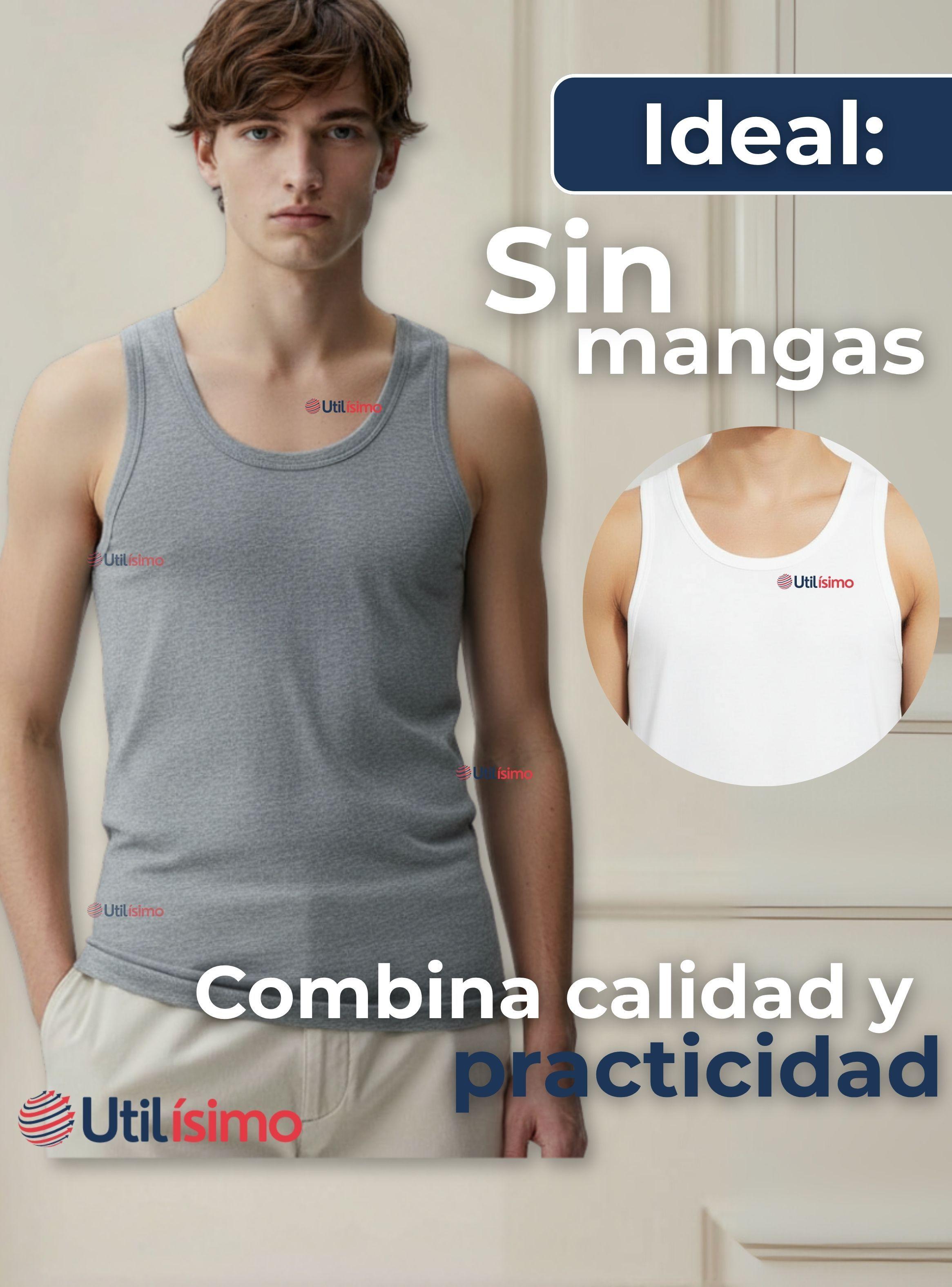 Pack 6 Camisetas Sin Manga Básicas 100% Algodón Colores Surtidos Hombre-4