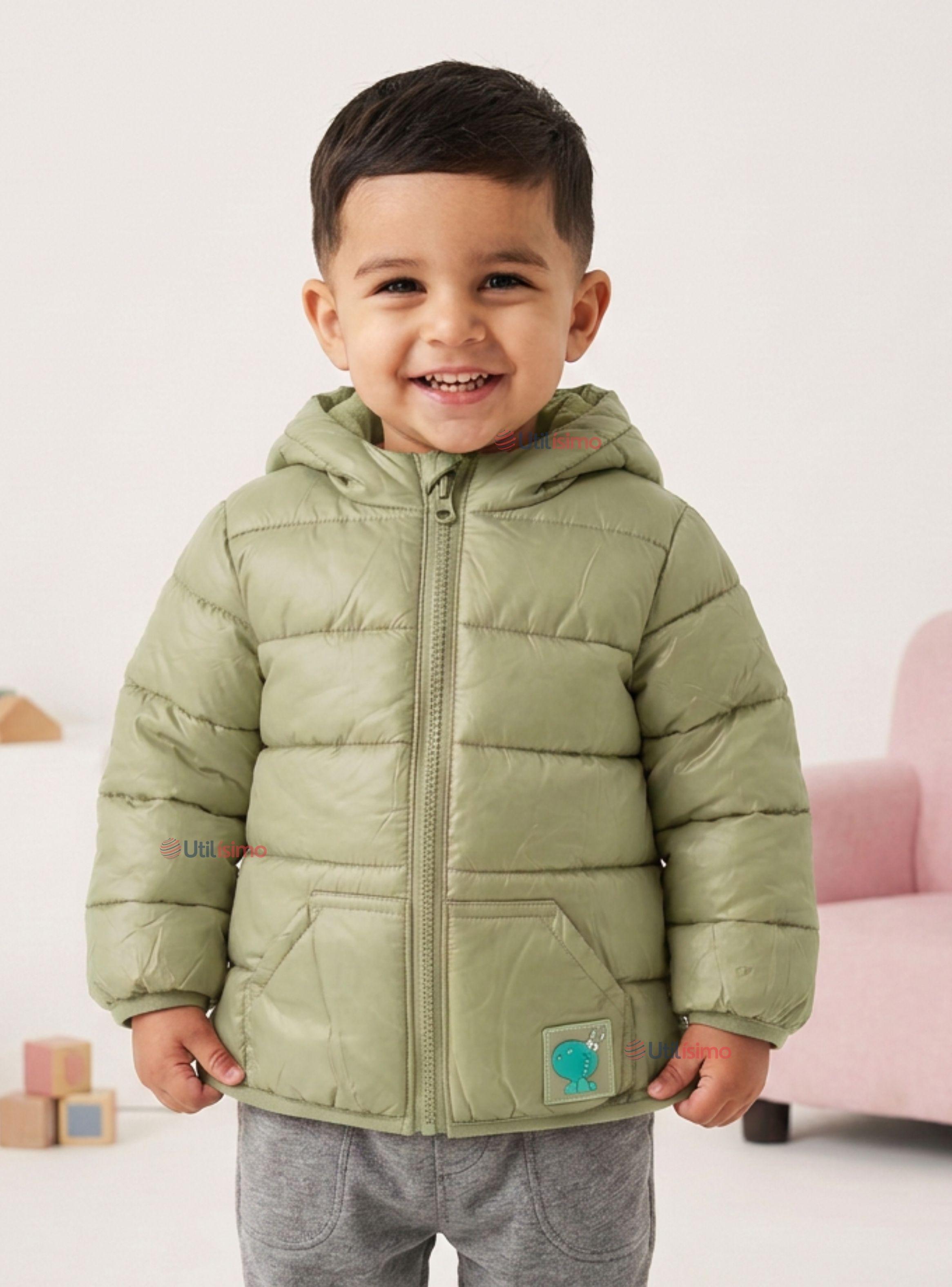 Parka Dinosaurio Con Capucha Manga Larga Niño Jump Kids Color Verde-1