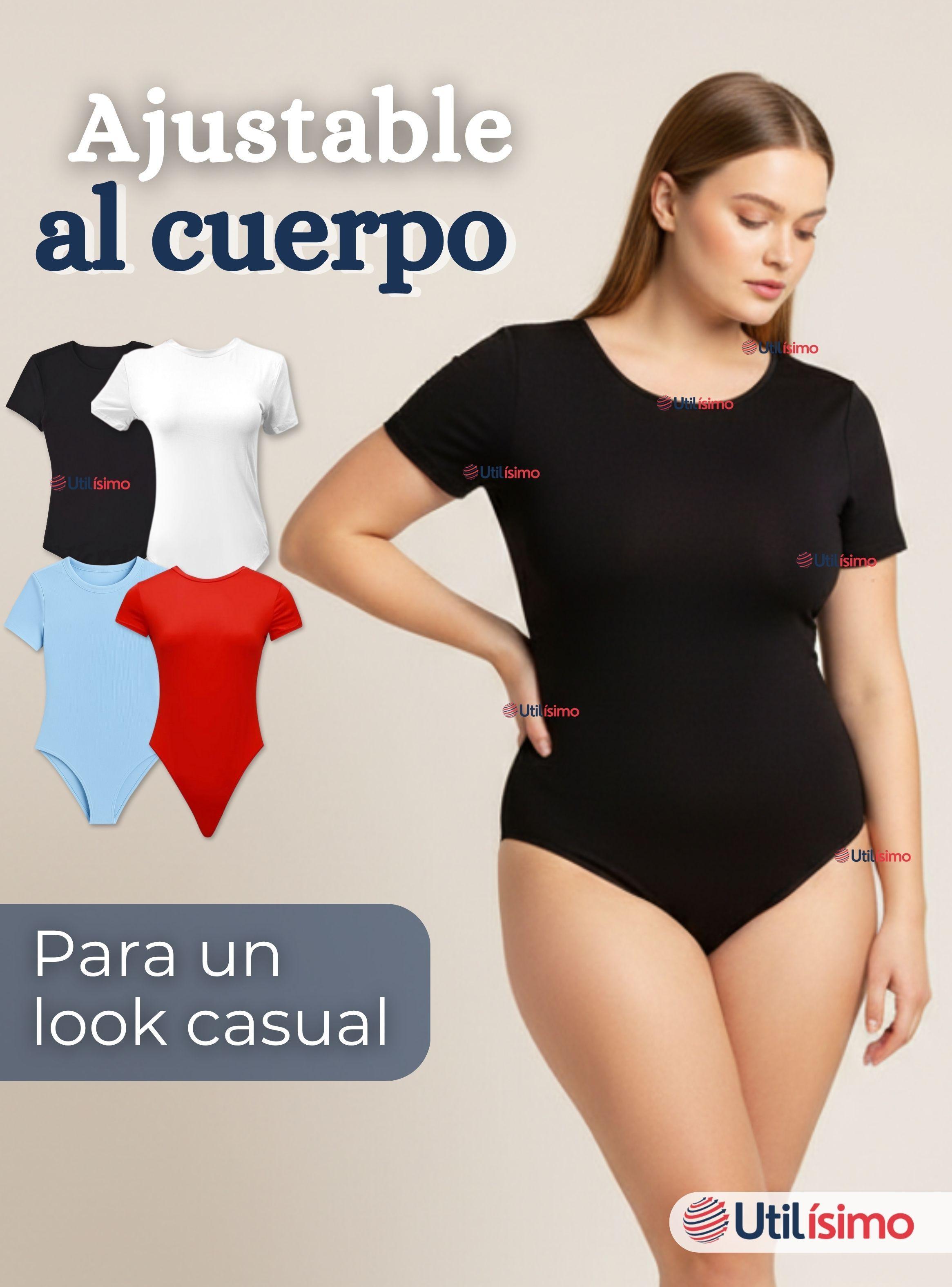 Body Ajustable Moldeador de Bambú Cuello Redondo de Manga Corta Mujer Colores Surtidos-1