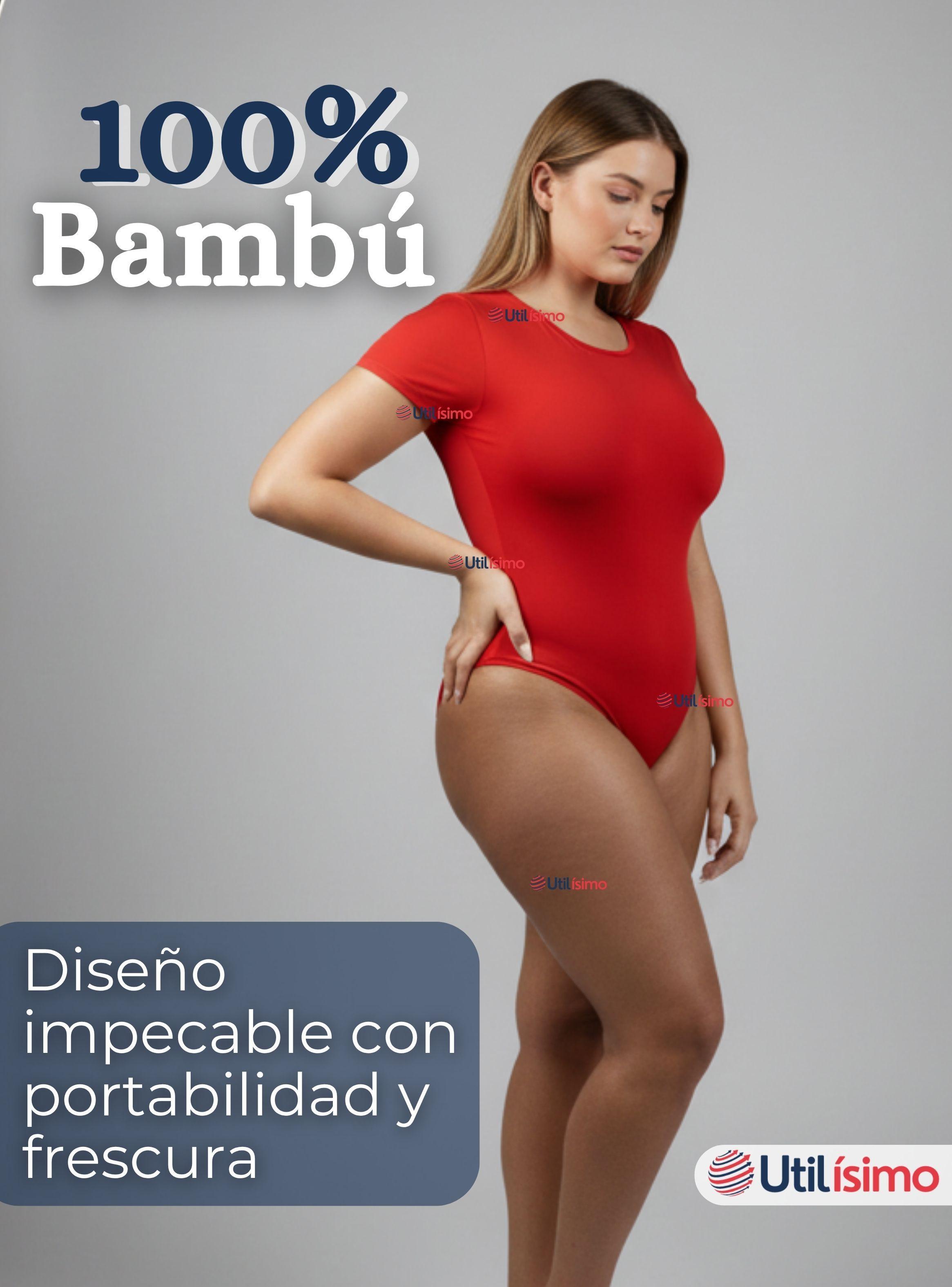Body Ajustable Moldeador de Bambú Cuello Redondo de Manga Corta Mujer Colores Surtidos-4