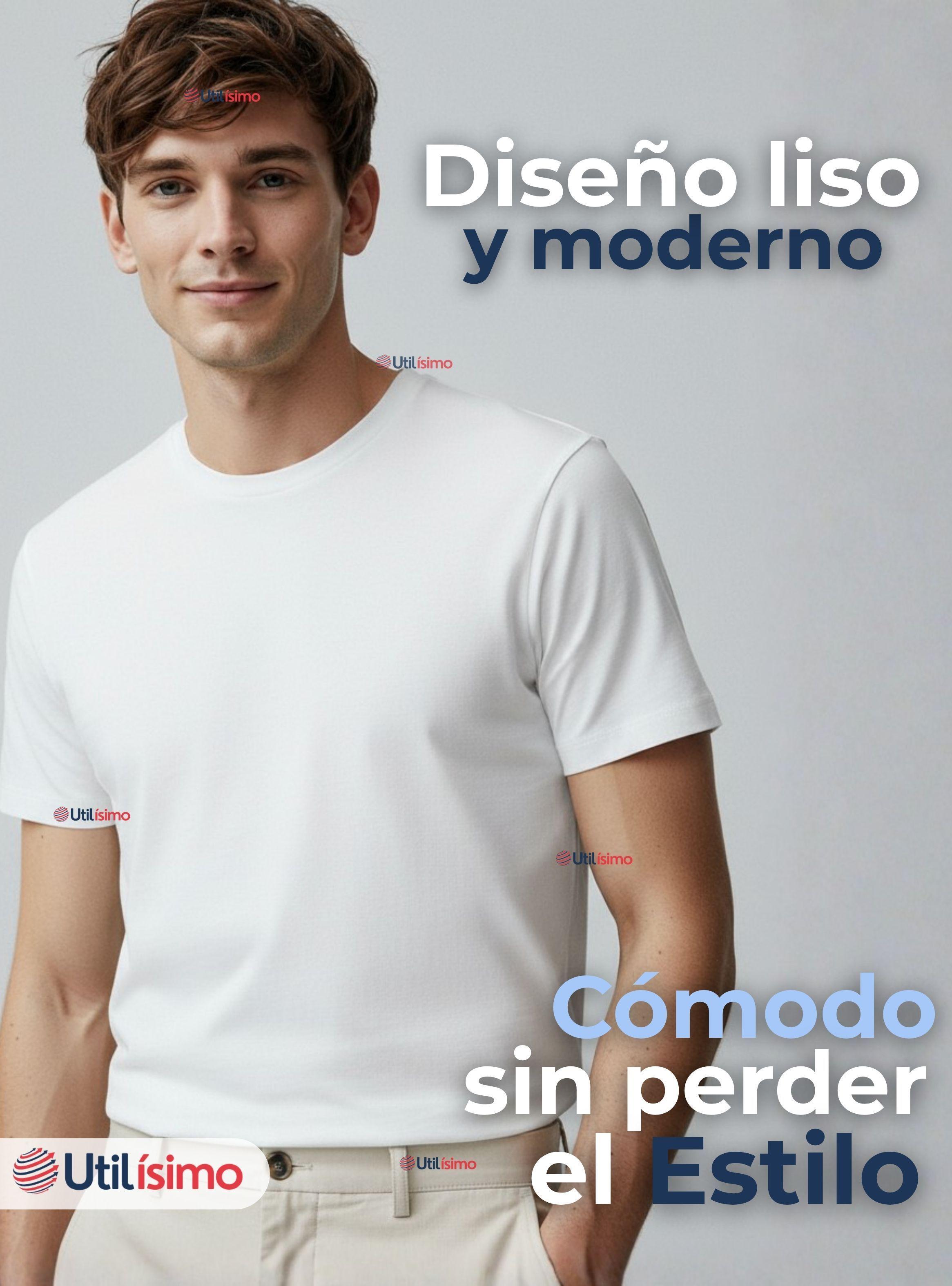 Polera Camiseta 150g Manga Corta 100% Algodón Textura Suave Blanco Hombre-4