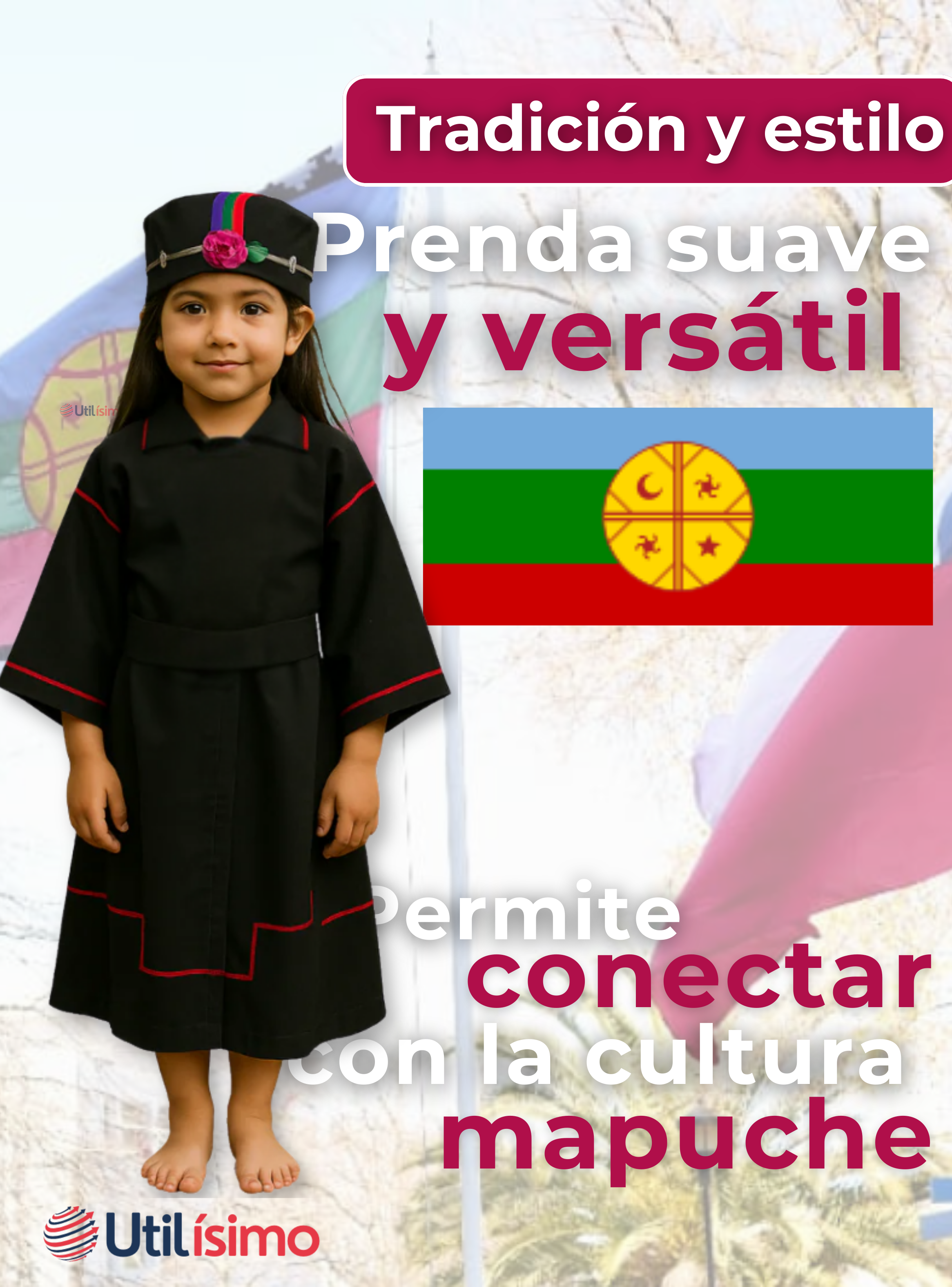 Traje Vestido Mapuche Niña Vestimenta Típica-6
