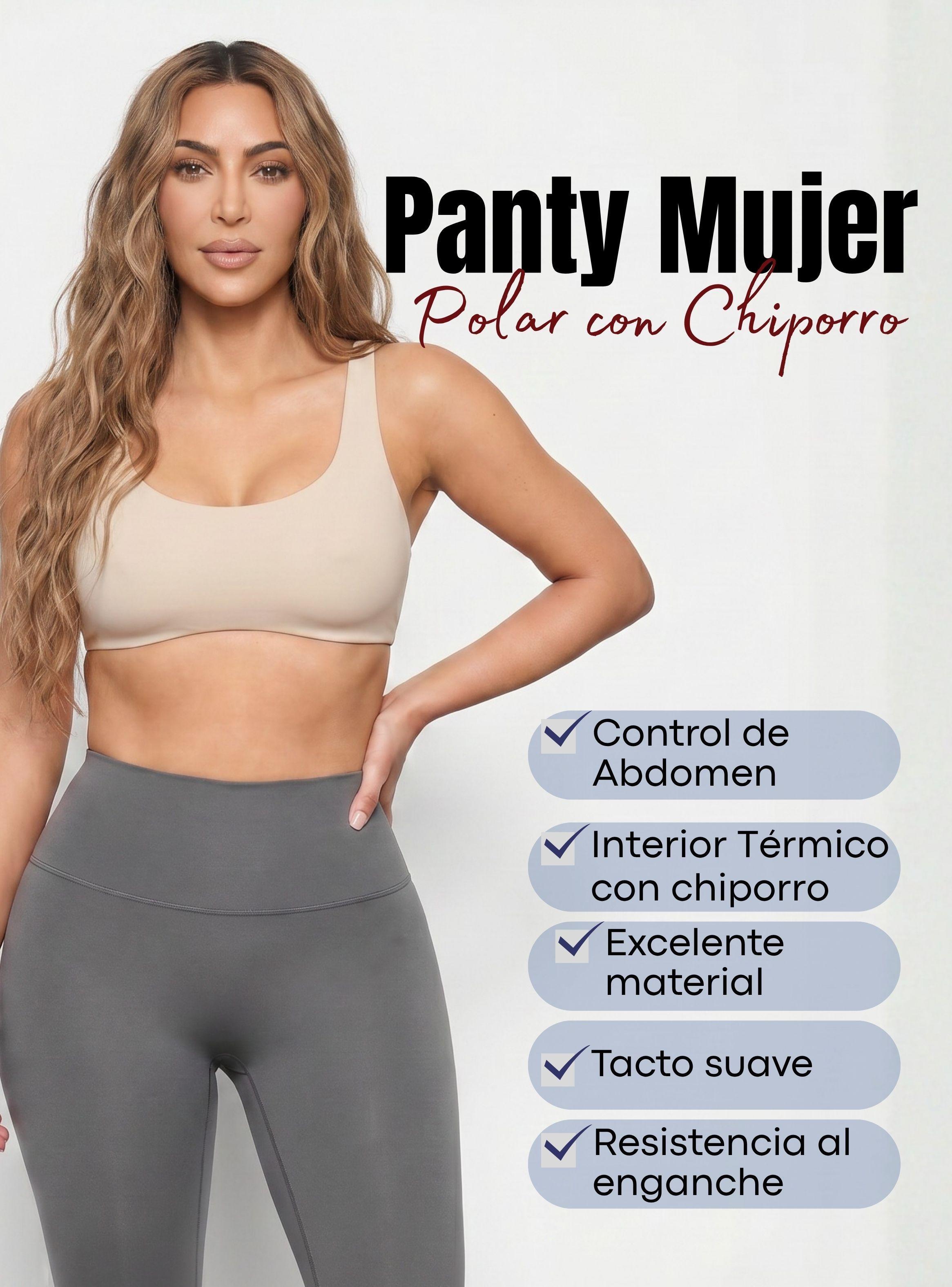 Pack 3 Calzas Pantys Con Chiporro Térmica Mujer Elasticada Color Gris-4