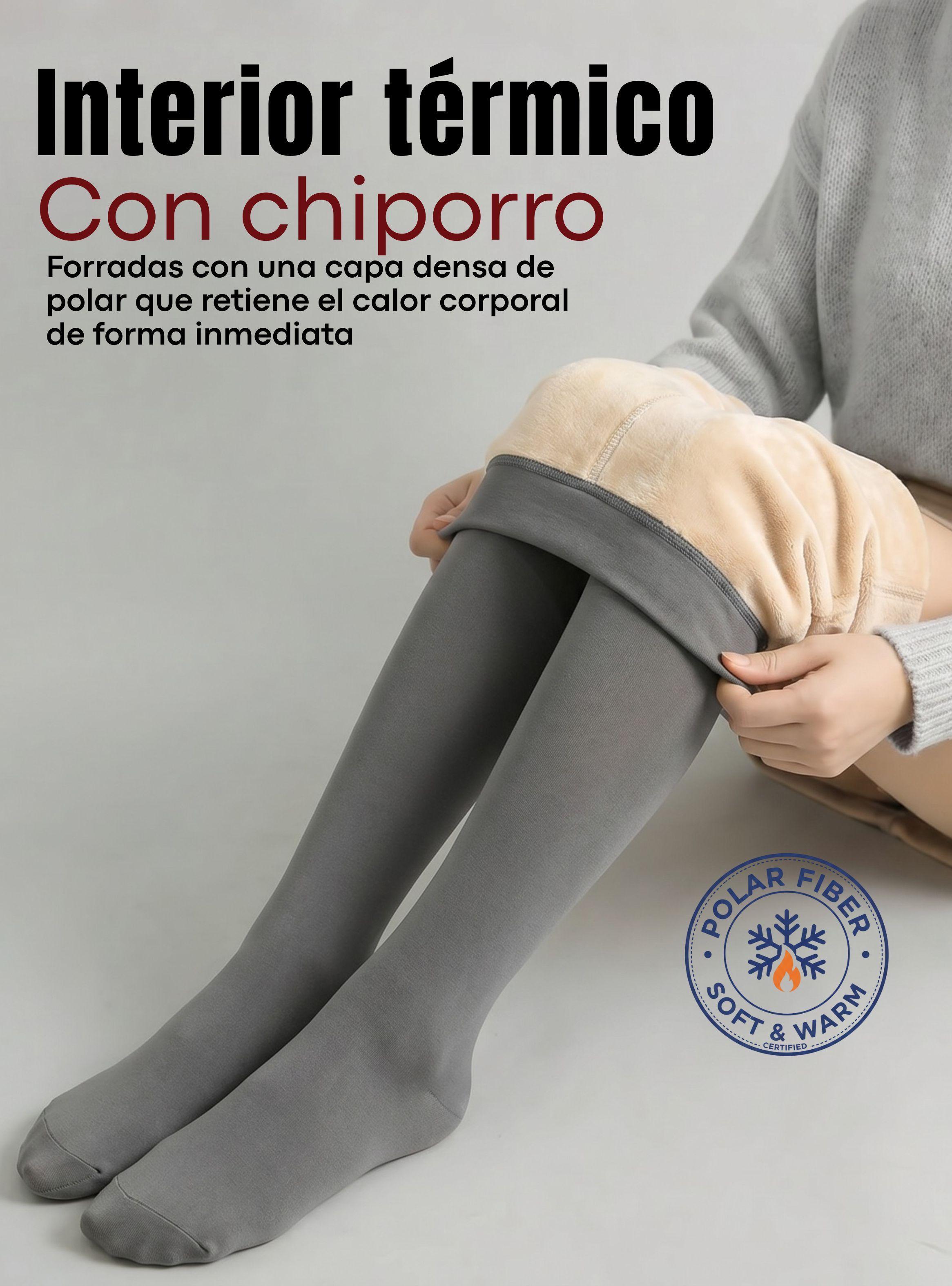 Pack 3 Calzas Pantys Con Chiporro Térmica Mujer Elasticada Color Gris-6