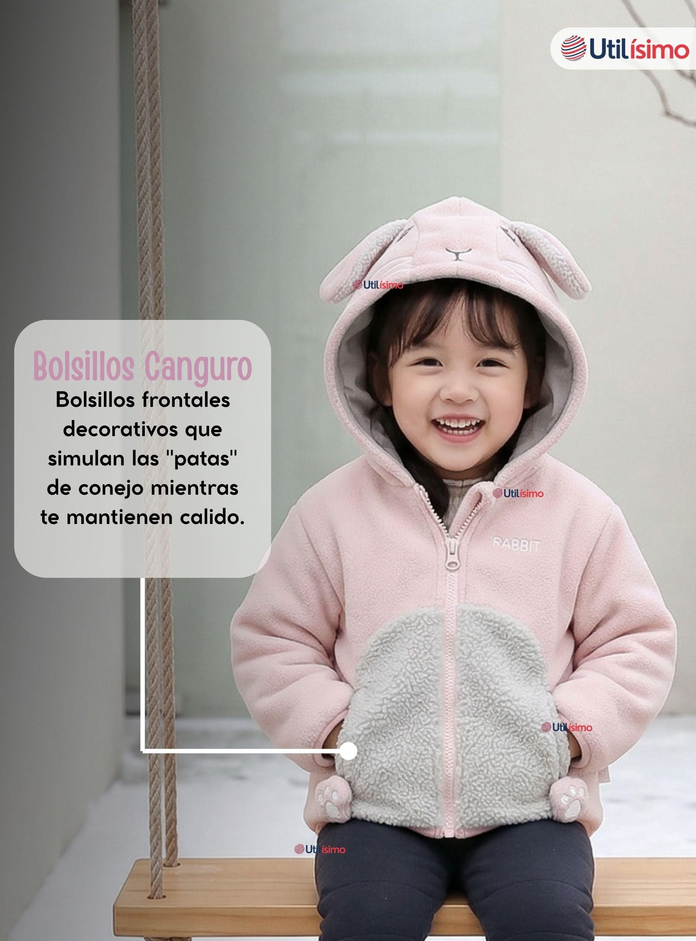 Polerón Polar Con Capucha Invierno de Bebé Niña Sweet Rabbit-7