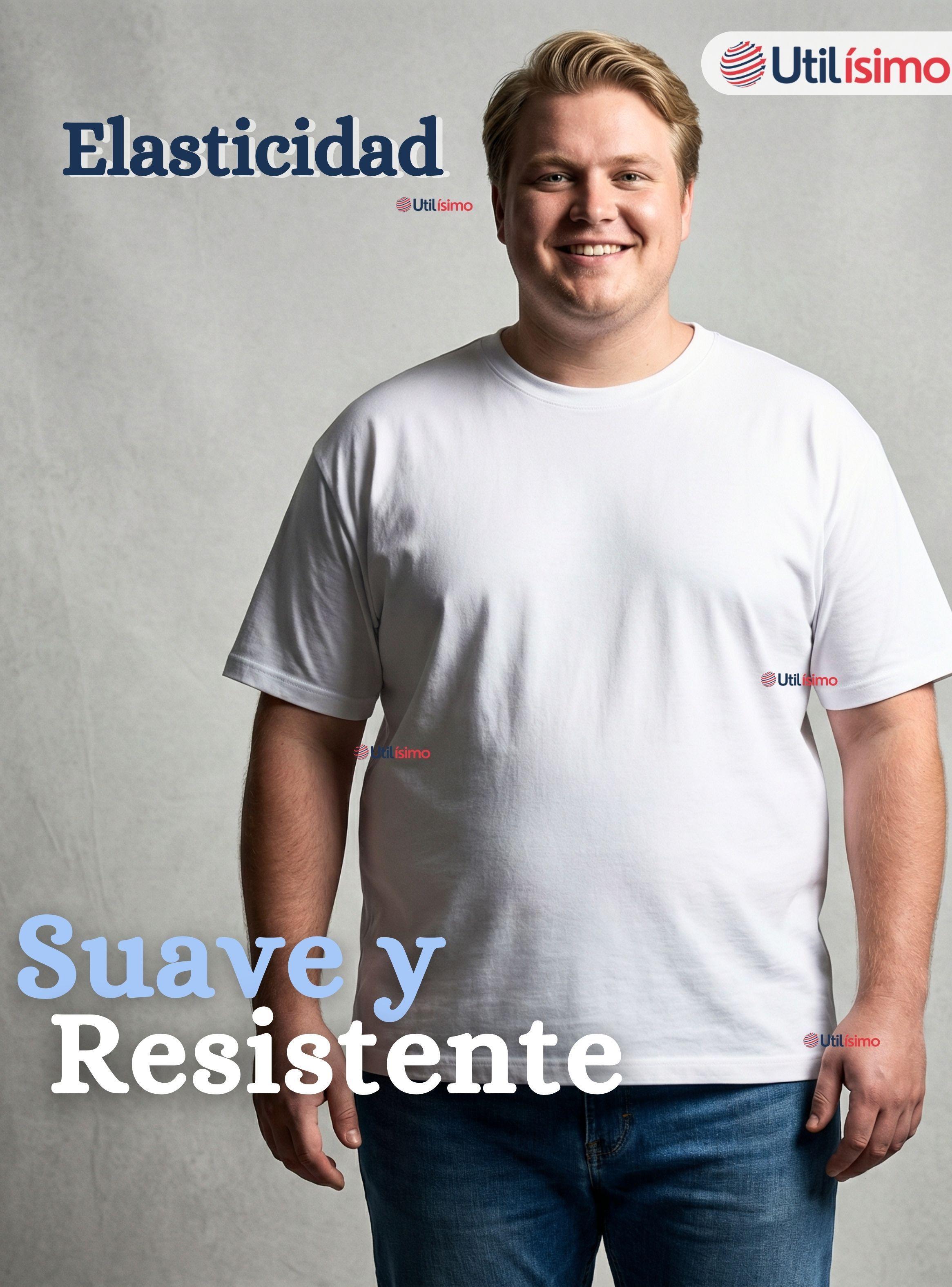 Camiseta Polera 100% Algodón Básica Lisa Elástica Hombre Color Blanco-6