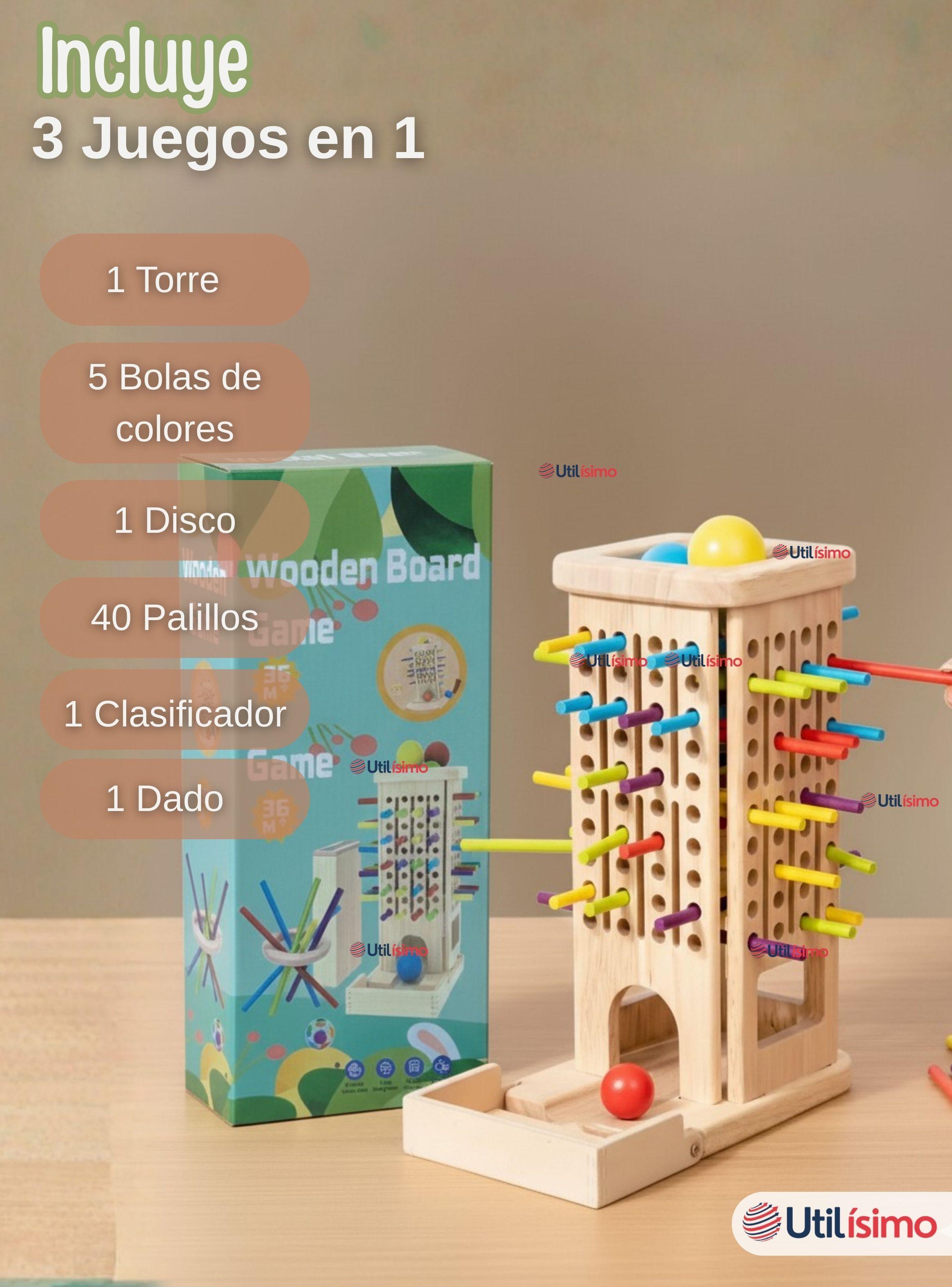 Juego de Mesa Funcional 49 Piezas Montessori Juguete Niño Niña Madera Original-3