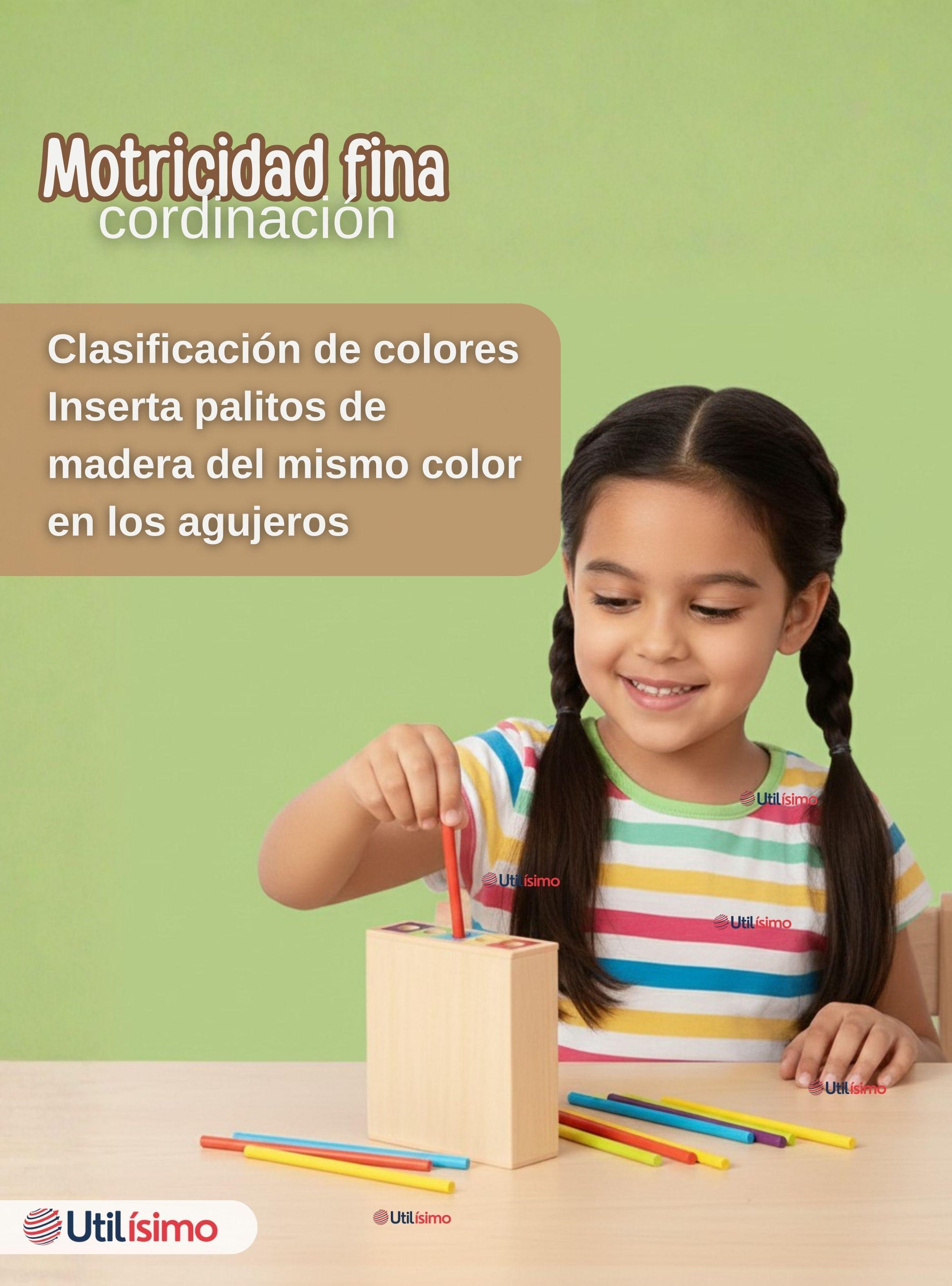 Juego de Mesa Funcional 49 Piezas Montessori Juguete Niño Niña Madera Original-5