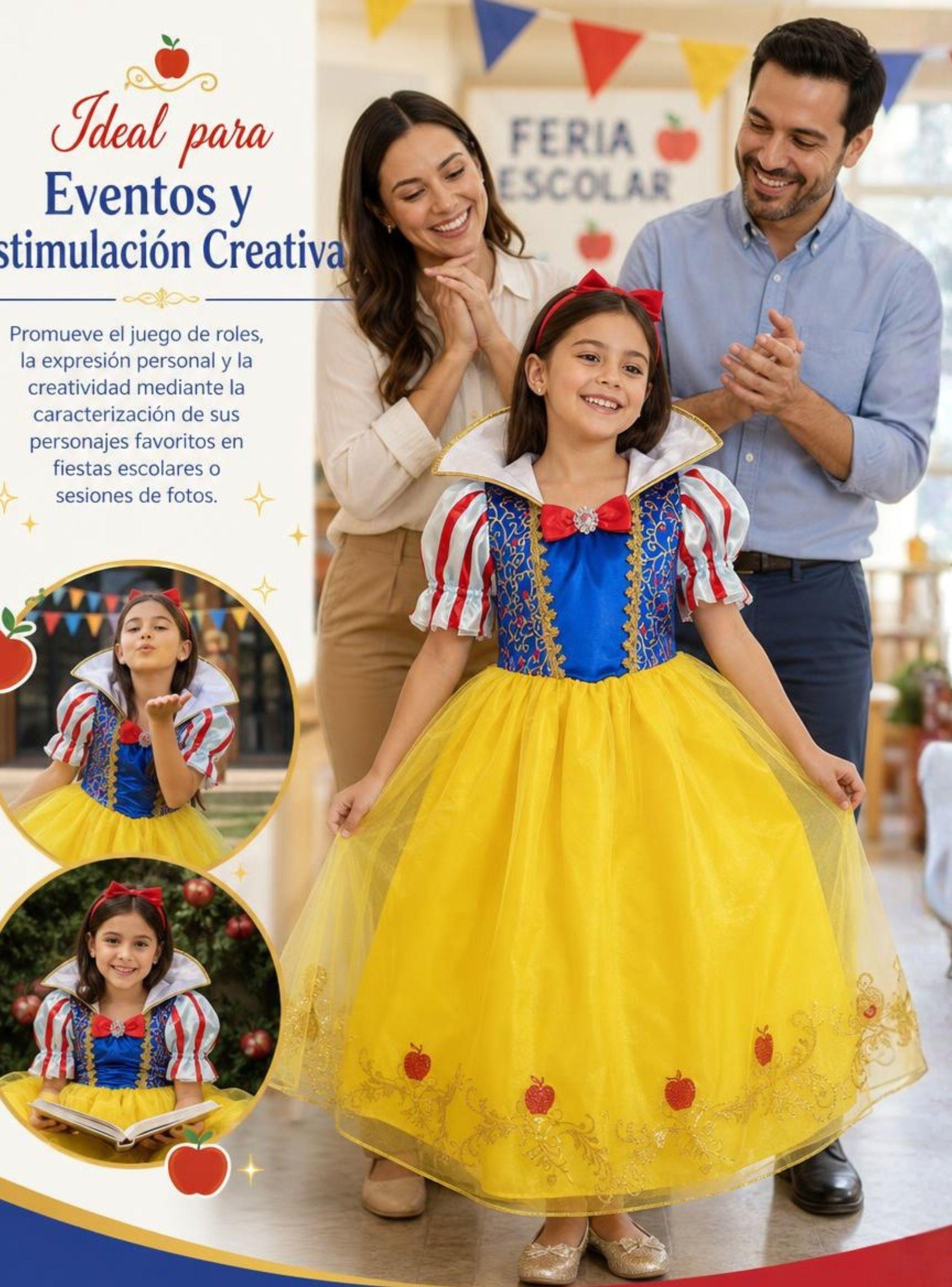 Disfraz de Princesa Blancanieves Con Cintillo para Ni as-7