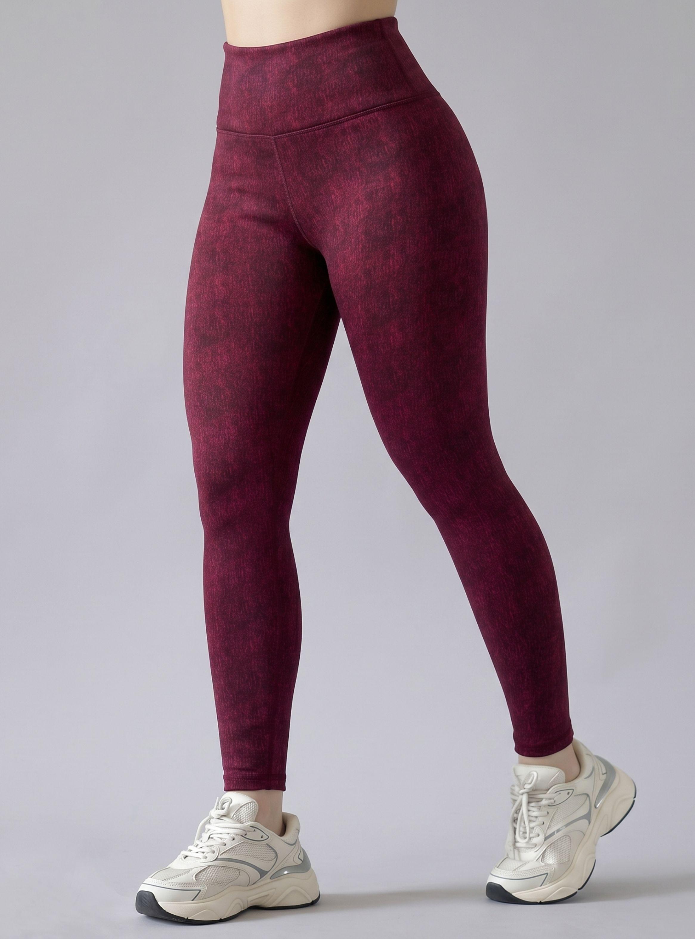 Calza Polar Con Chiporro Térmica Mujer Elásticadade de Color Burdeo Jeans-0