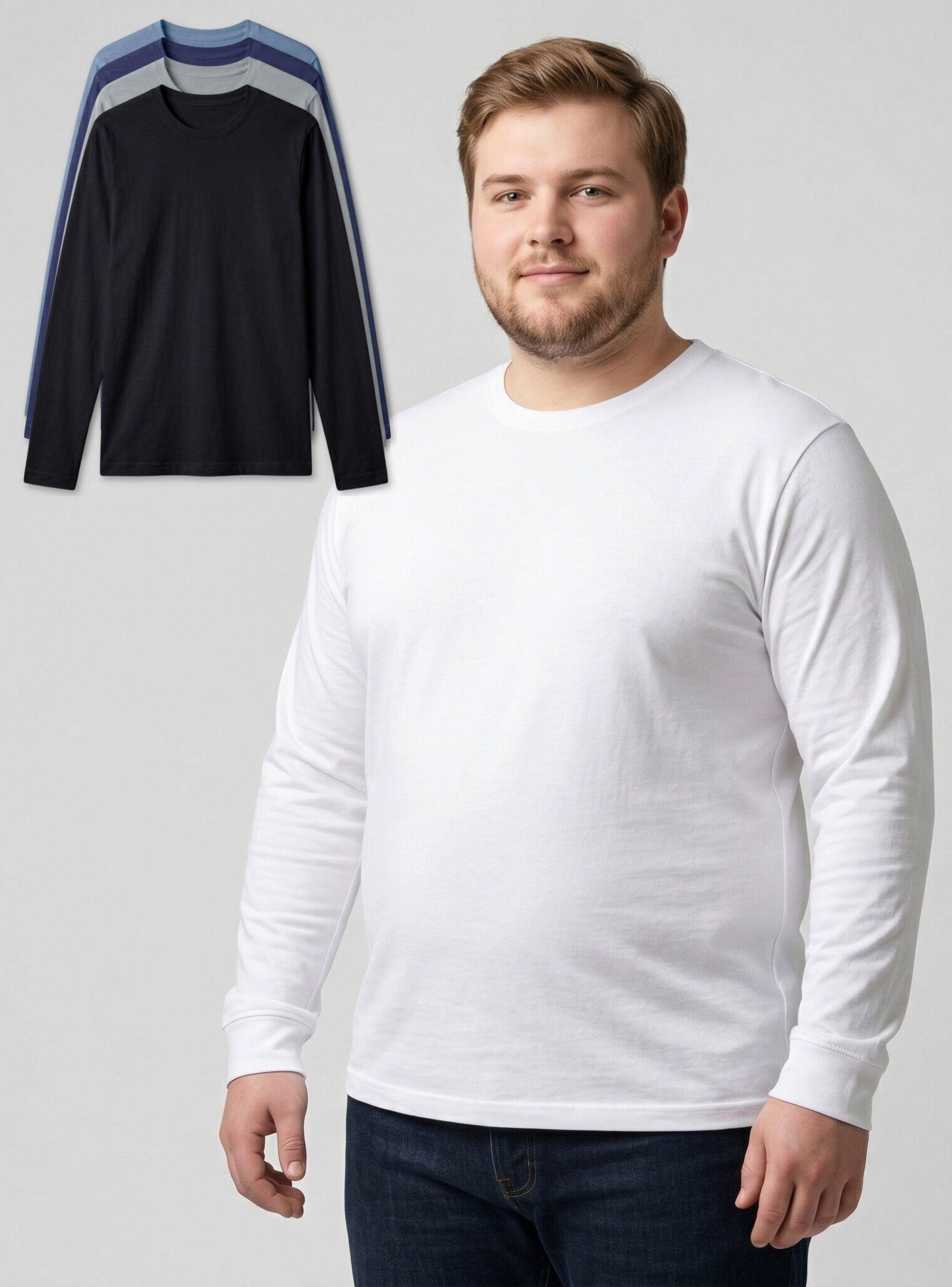 Camiseta Polera Bambú Primera Capa Cuello Redondo Mangas Larga Colores Surtidos Hombre-1