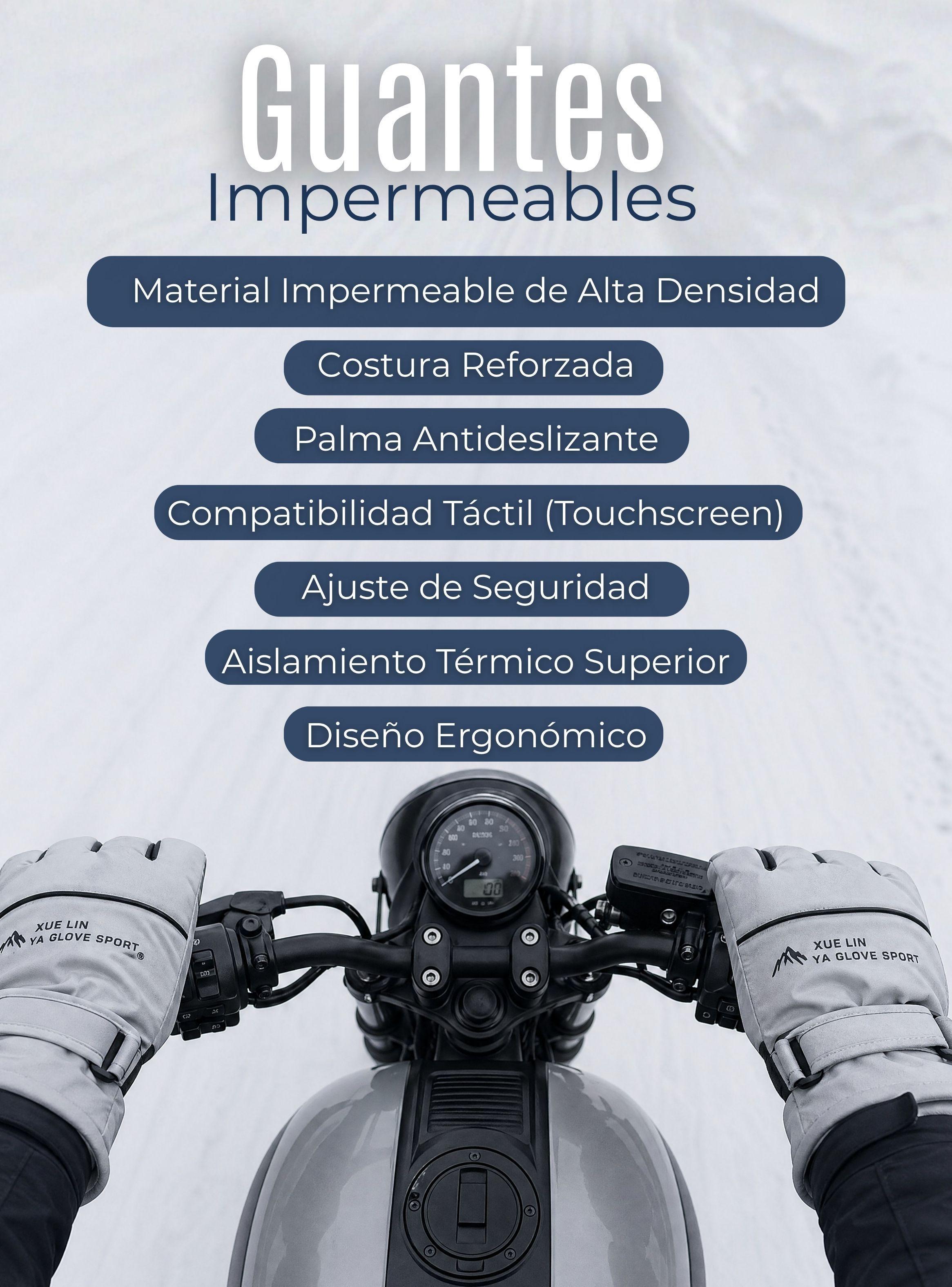 Guantes para Moto Impermeables Touchscreen Antideslizante Térmicos de Colores Surtidos-2