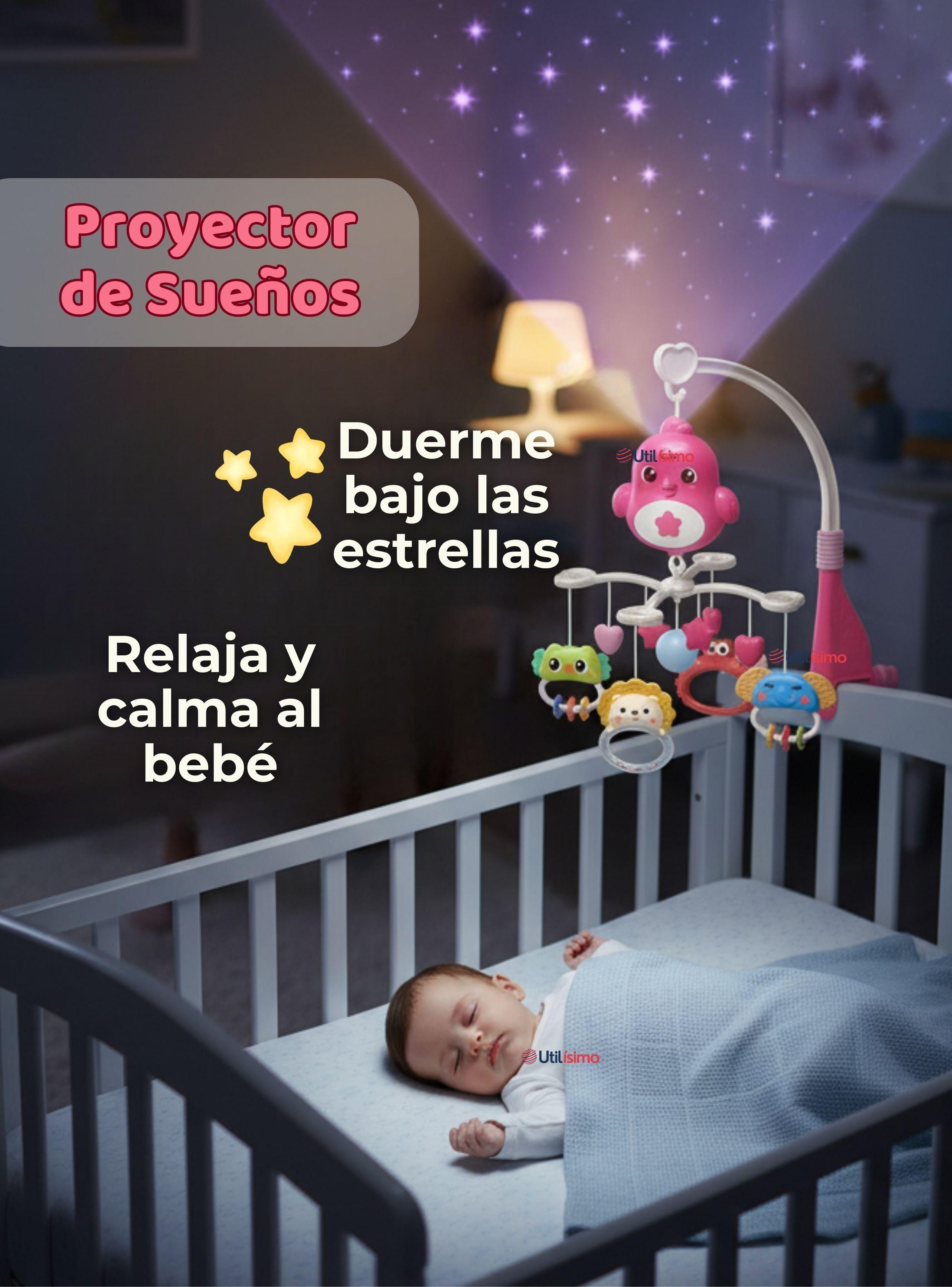 Móvil Giratorio Musical Proyector Bebé Niña Rosado-7