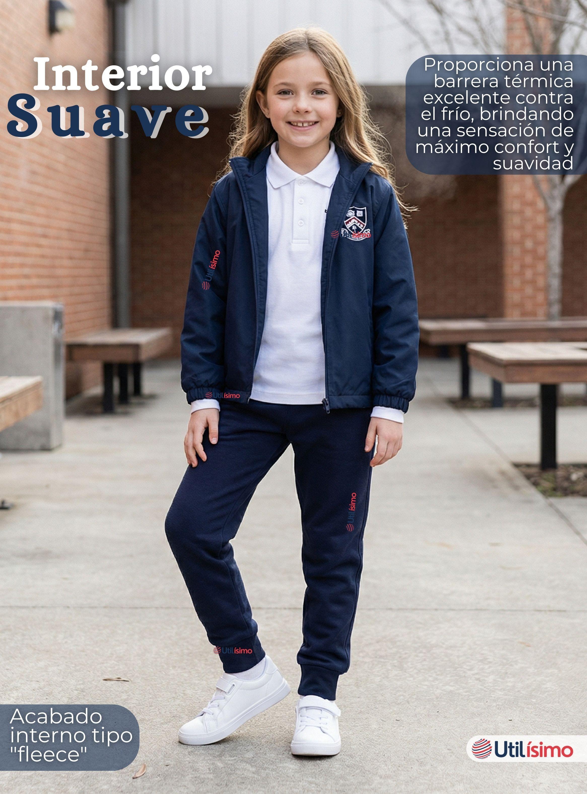 Pack 3 Buzos Pantalones Escolar Niña Unisex 100% Algodón Color Azul Bota Acanalada 3 a 16 años-7