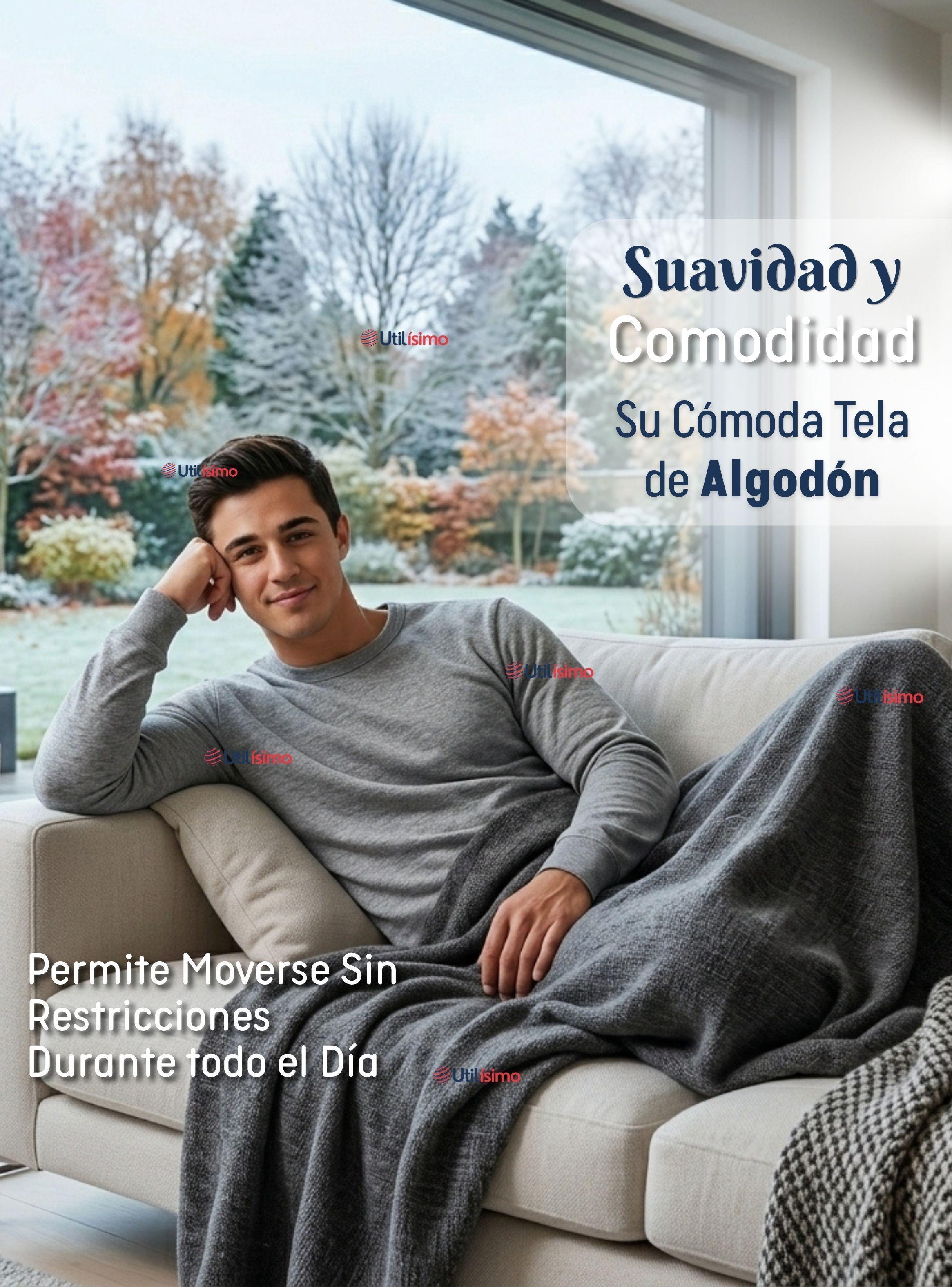 Camiseta Polera Algodón Primera Capa Manga Larga Hombre Cuello Redondo-7