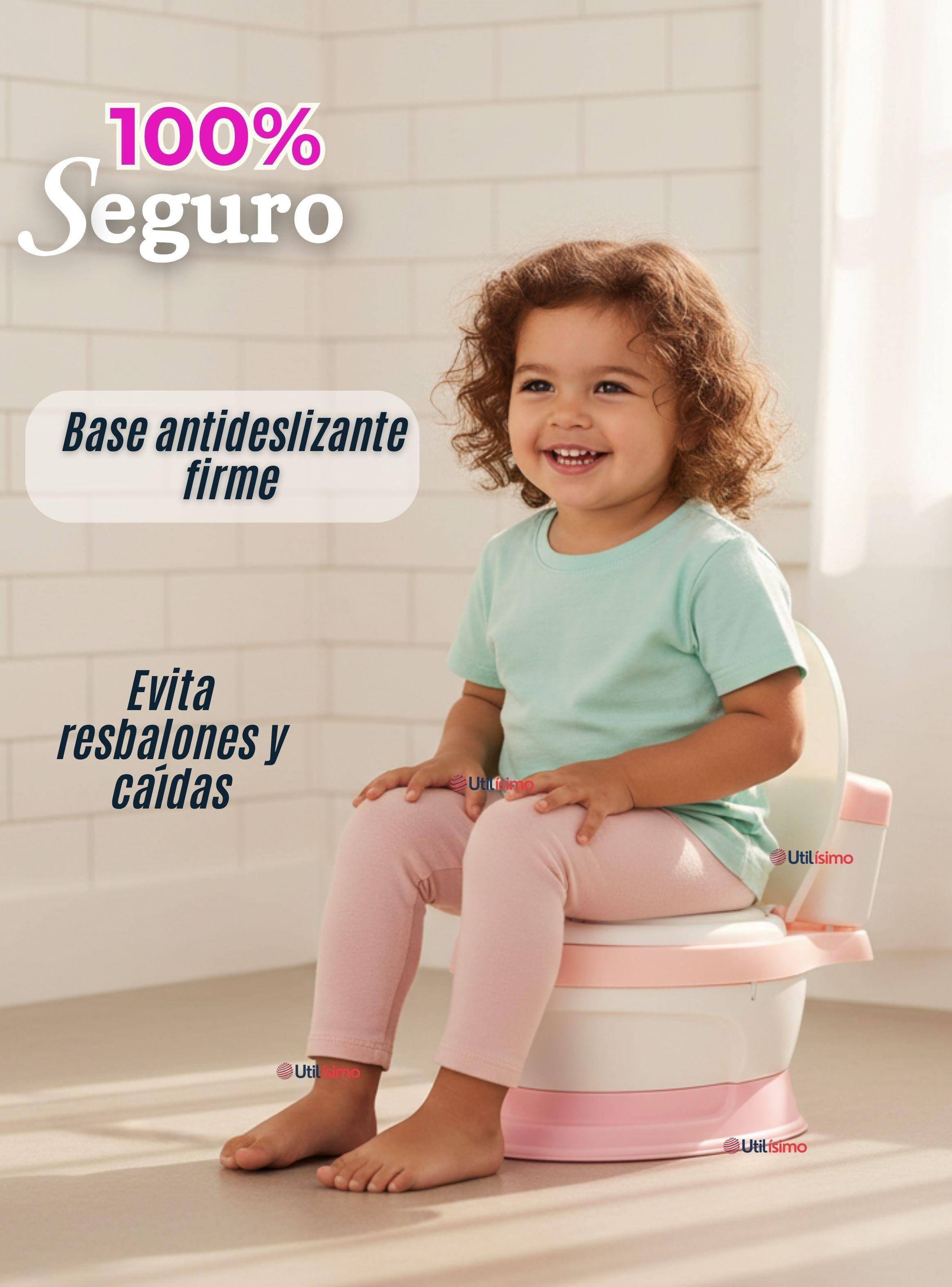 Pelela Inodoro Baño Entrenador Portátil para Niña Color Rosa Asiento Acojinado-6