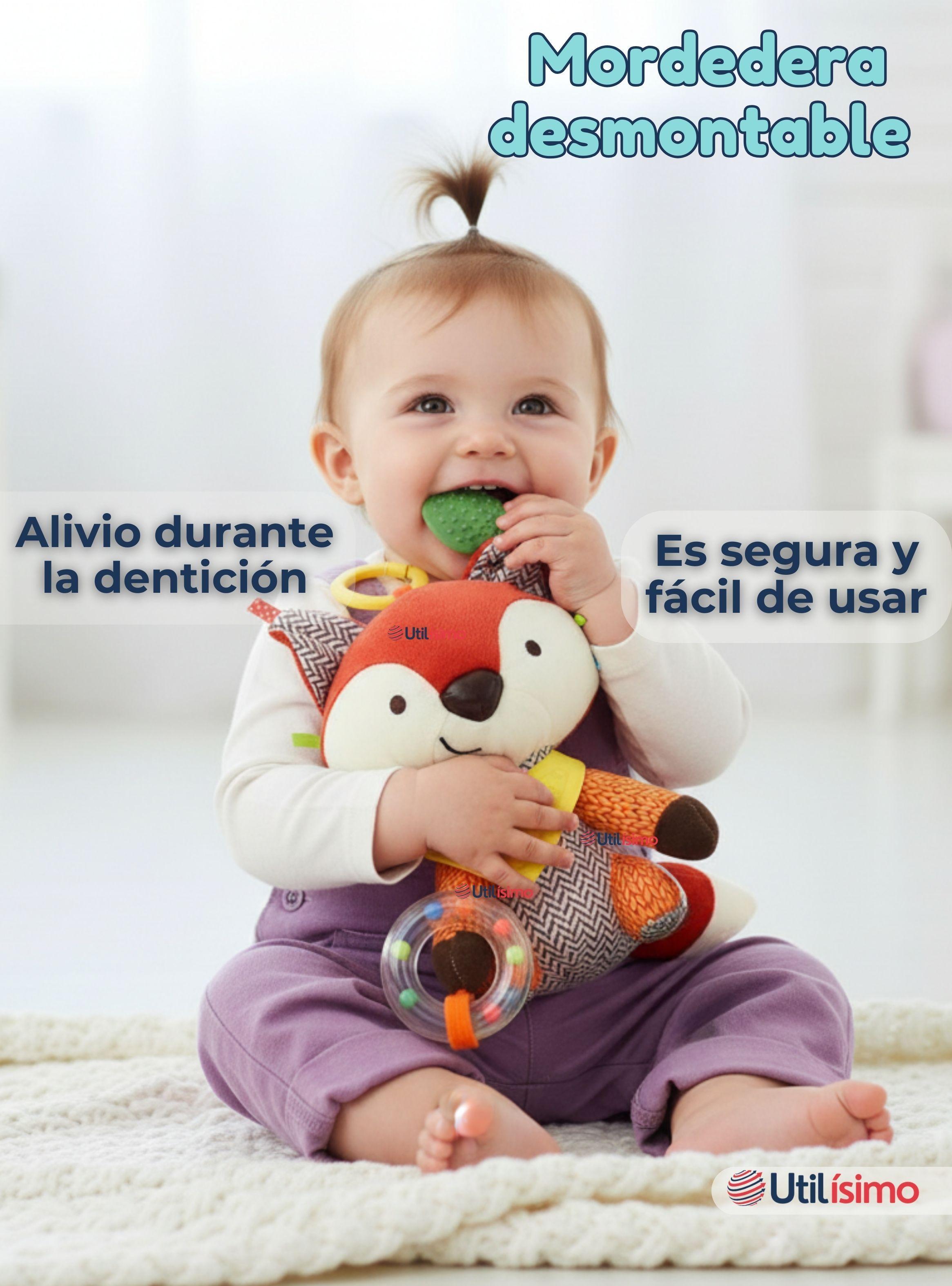 Juguete Peluche Animales Sensorial Con Mordedor Y Sonajero Diseño Zorrito Niña y Niño-7