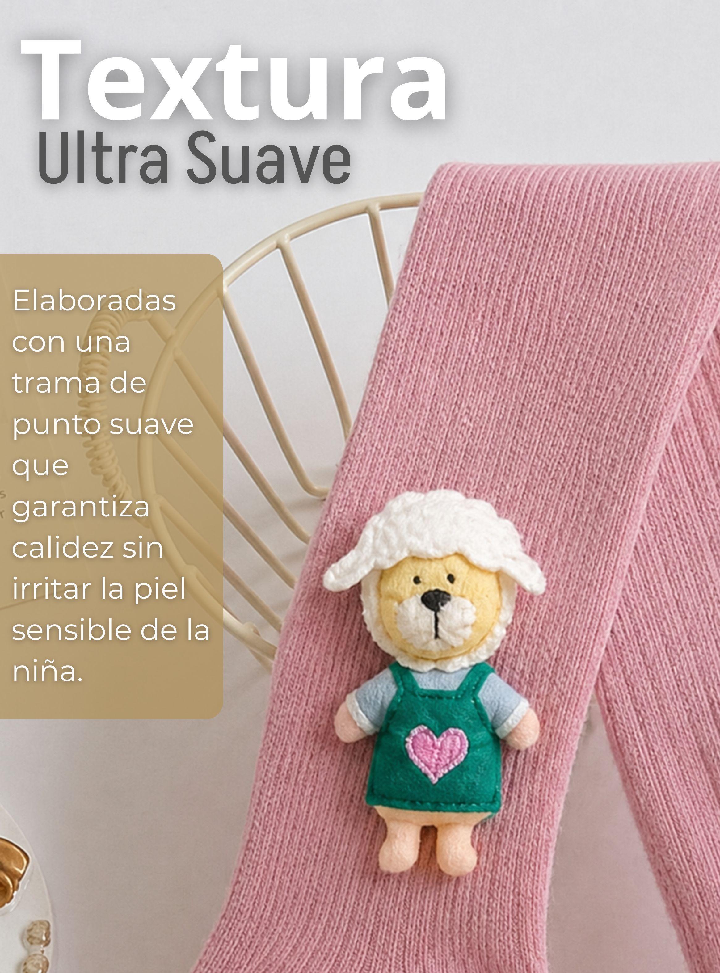 Panty 3D Osito Rosado Tejida Niña Ballerina 78% de Algodón Premium-5