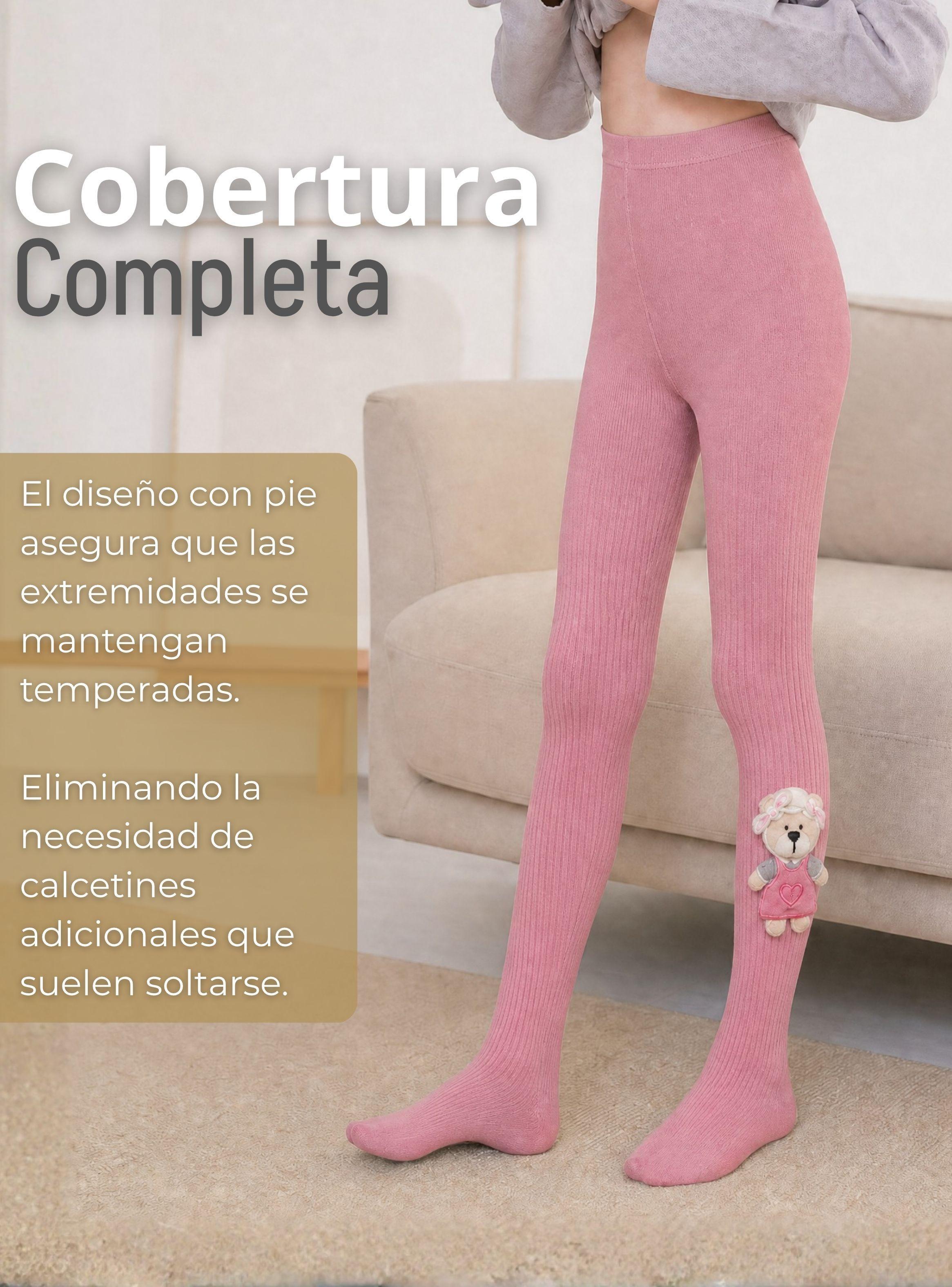 Panty 3D Osito Rosado Tejida Niña Ballerina 78% de Algodón Premium-6