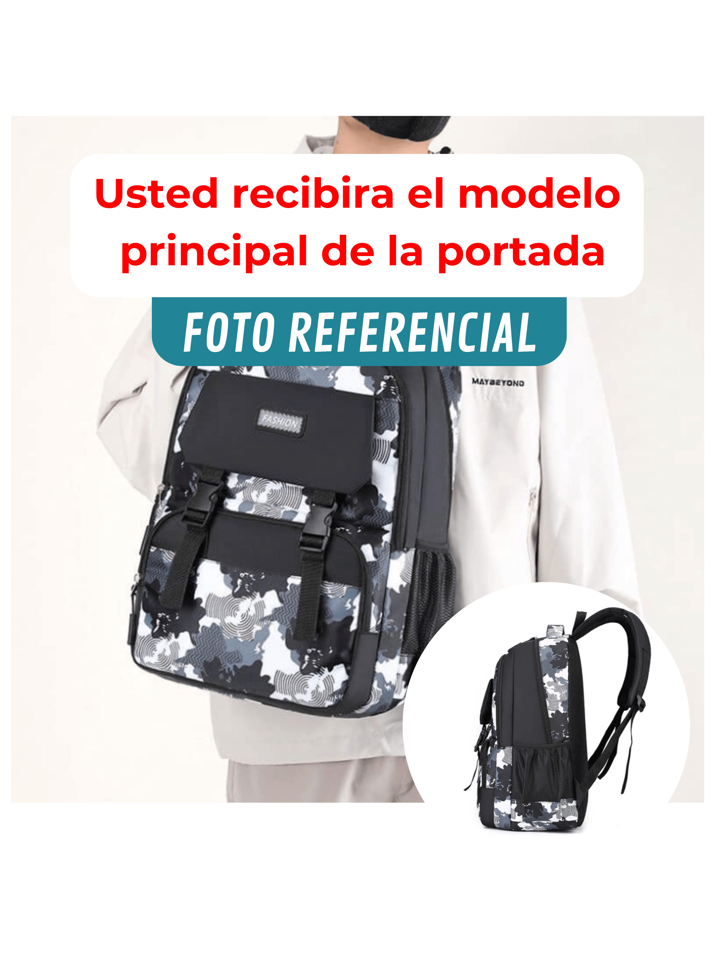 Mochila Escolar Juvenil Universitaria 47cm Black Gray-2