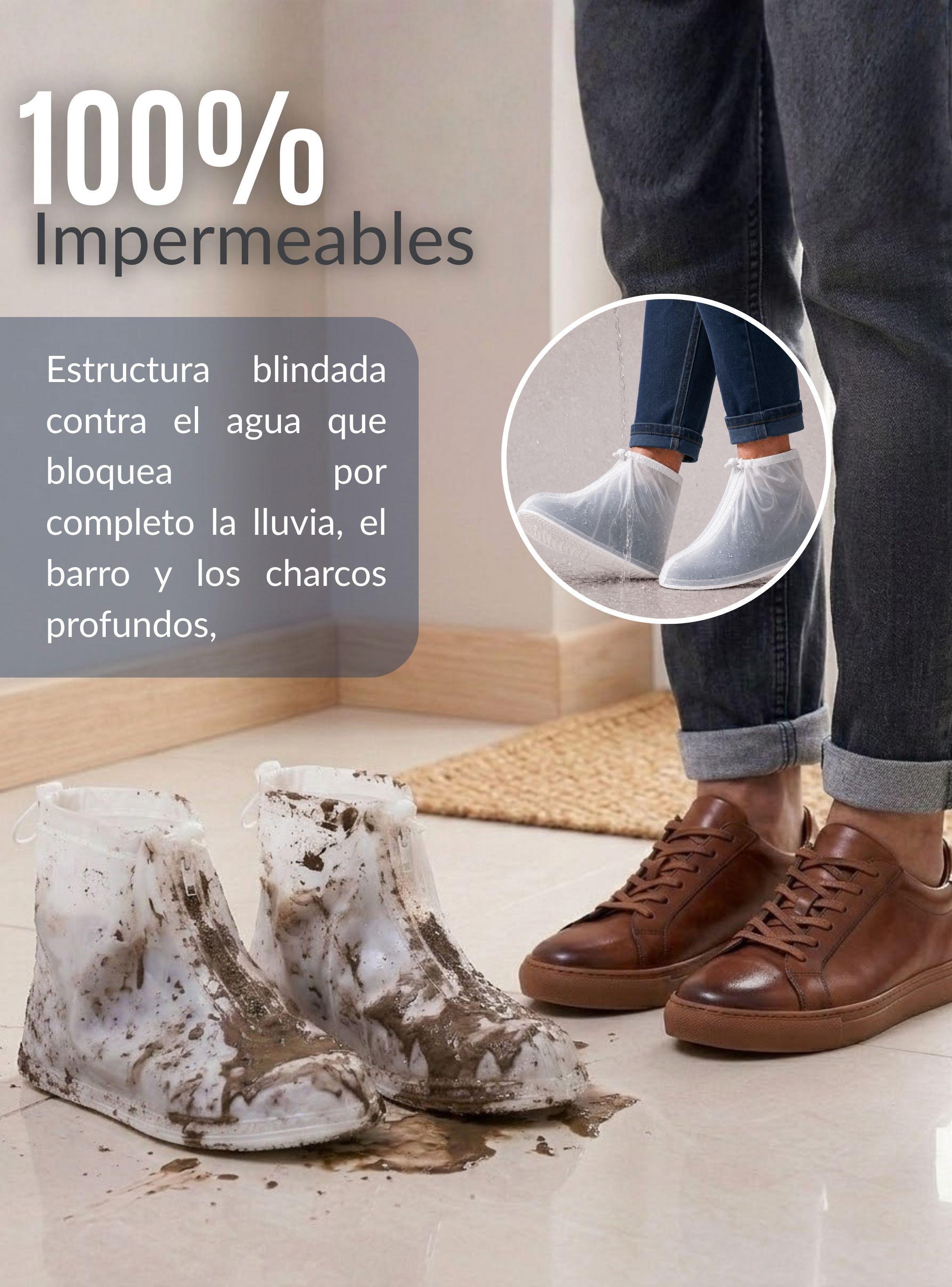 Fundas Cubre Calzado Impermeables Aislante Lluvia Blanco Hombre 1 Par-5