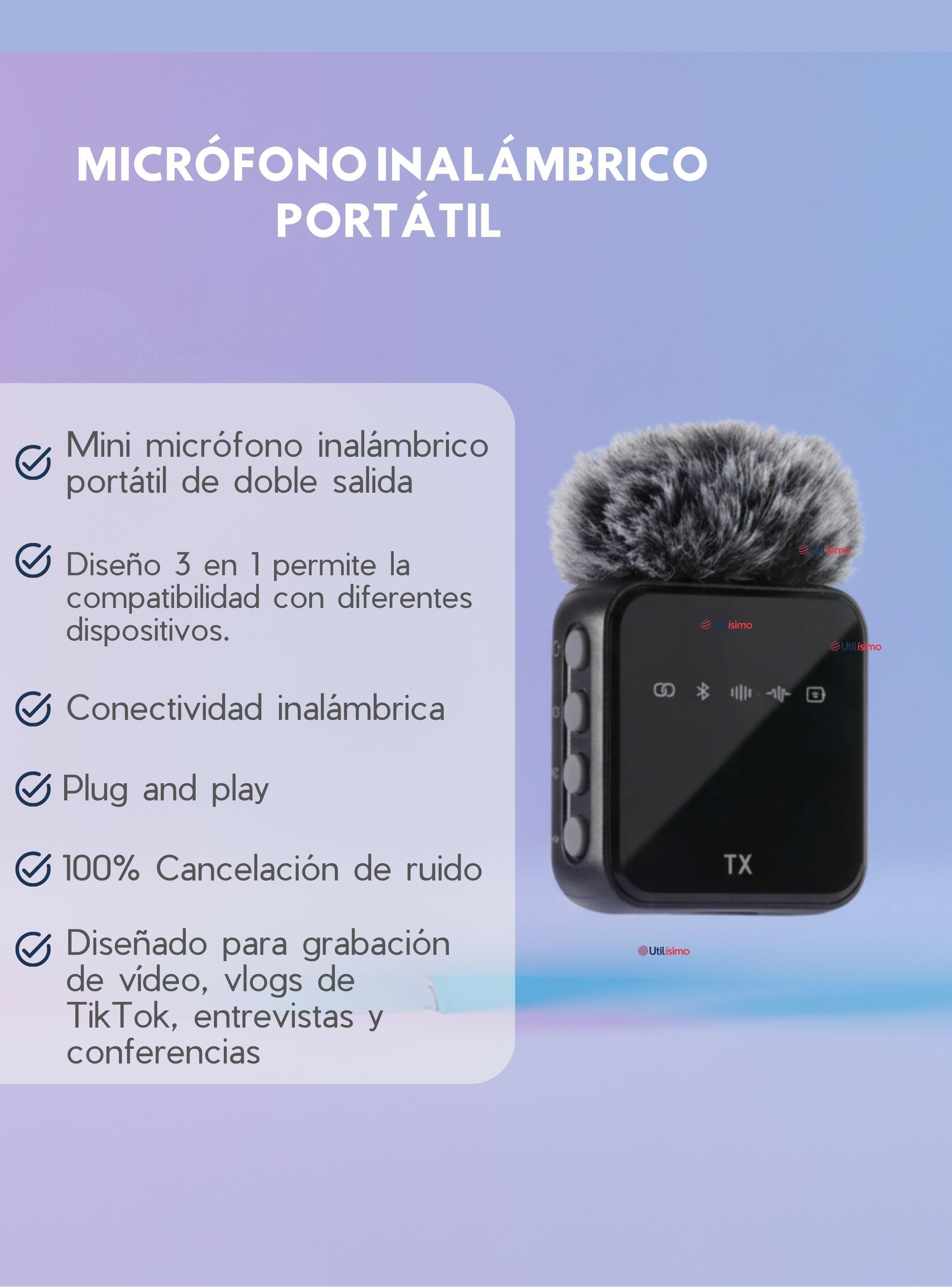 Pack 2 Micrófonos Inalámbrico 3 En 1 Para Celular iPhone Android Profesional -2