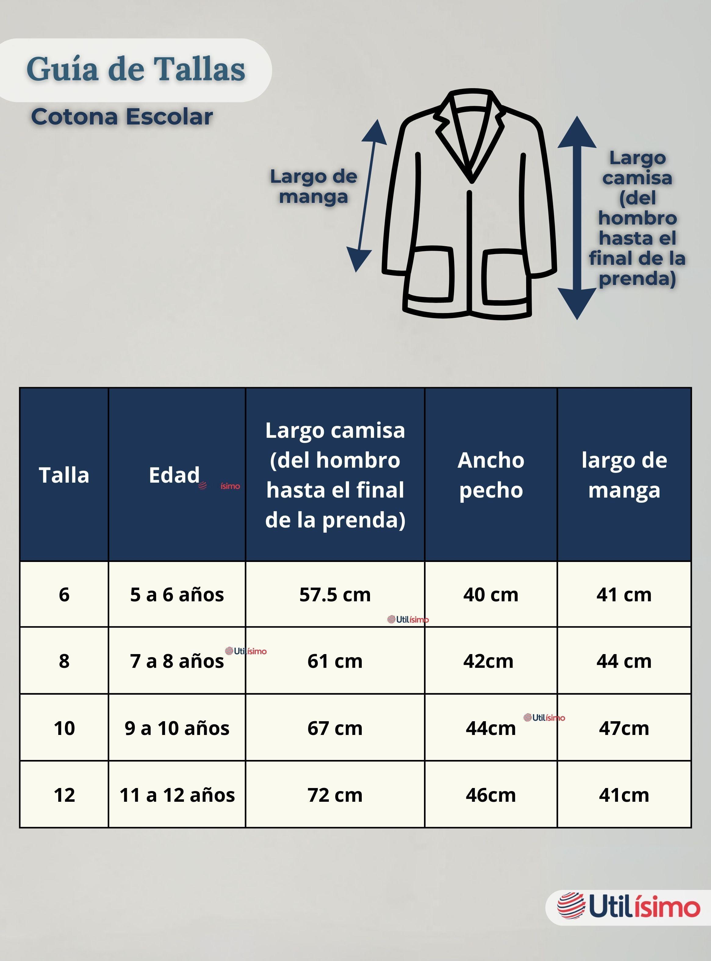 Cotona Delantal Escolar Beige Niño Niña Unisex Bata-3