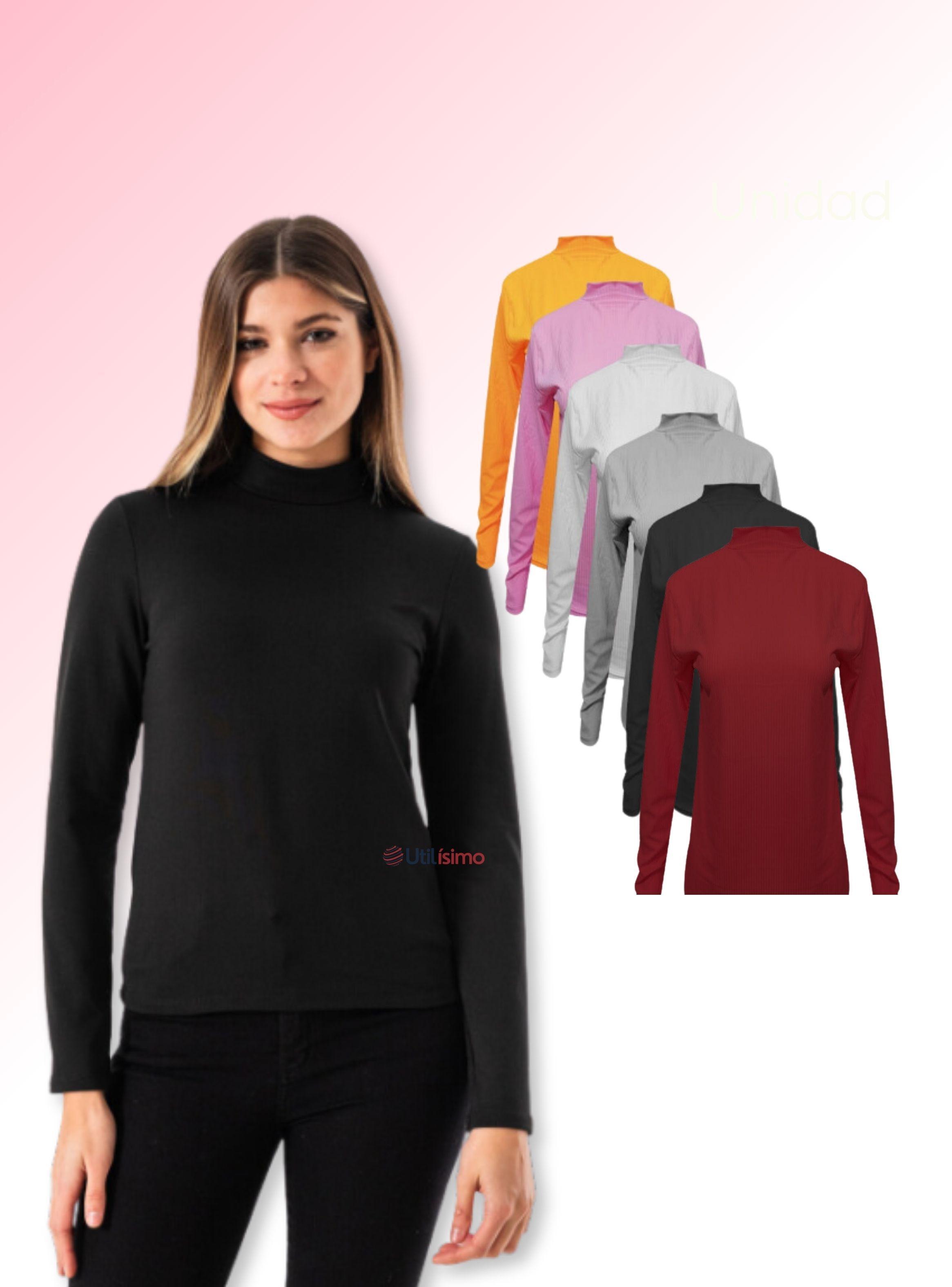 Camiseta Beatle Bambú Manga Larga Mujer Polera Colores Surtidos -1
