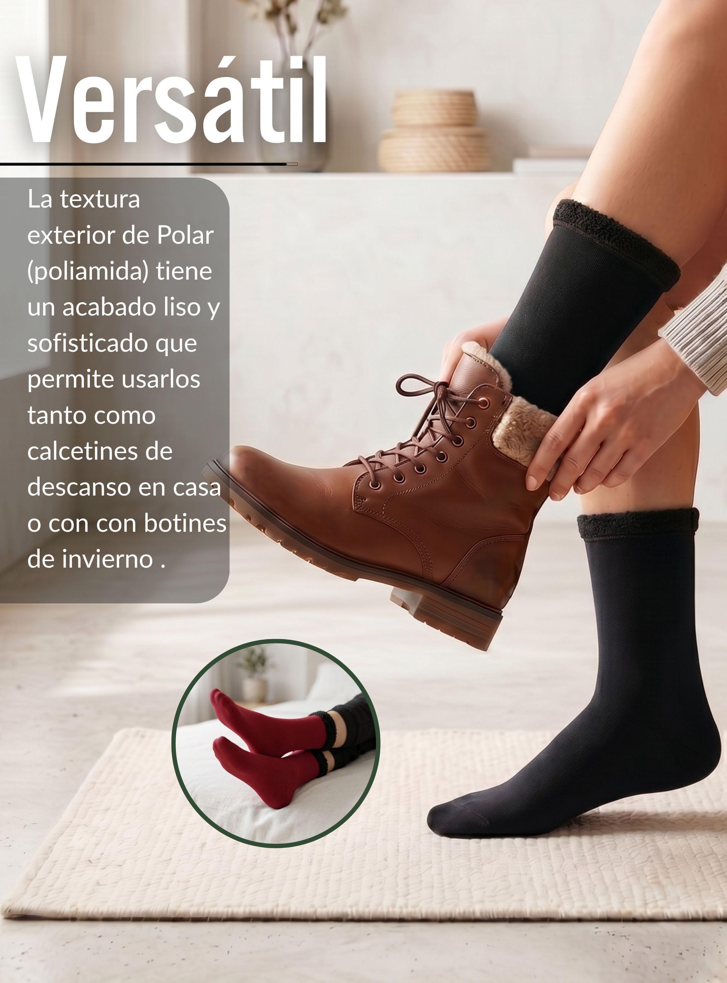 Calcetín Chiporro Mujer Ultra Térmico Invierno Polar Surtido Unicolor 1 Par-6