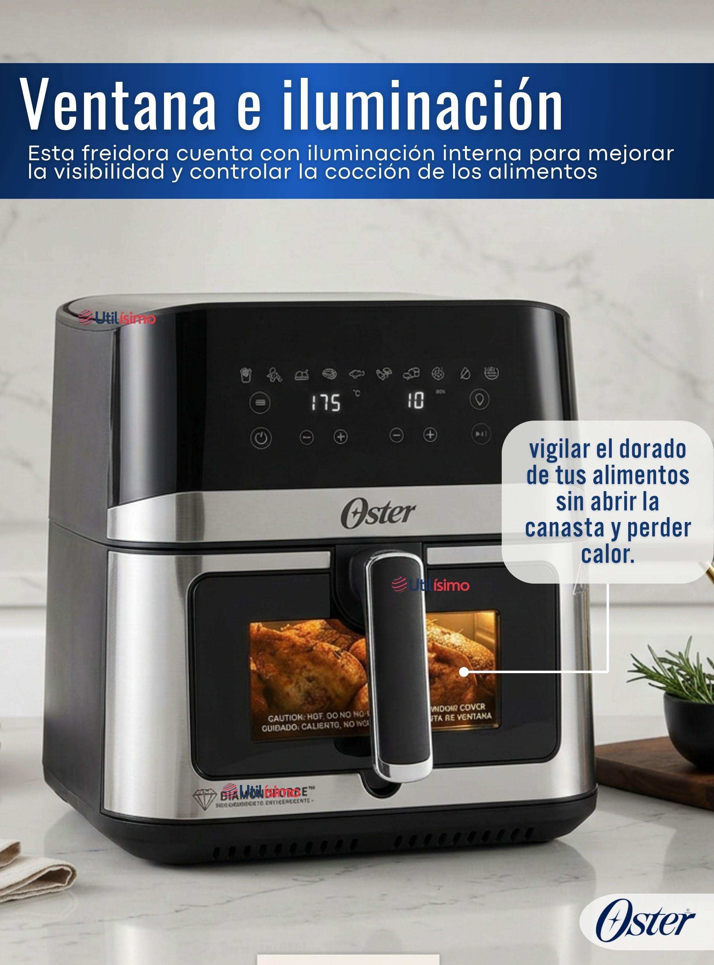 Freidora de aire digital Oster®, recubrimiento DiamondForce,7.5L capacidad,CKSTAF75WDSSDF 1600W-5