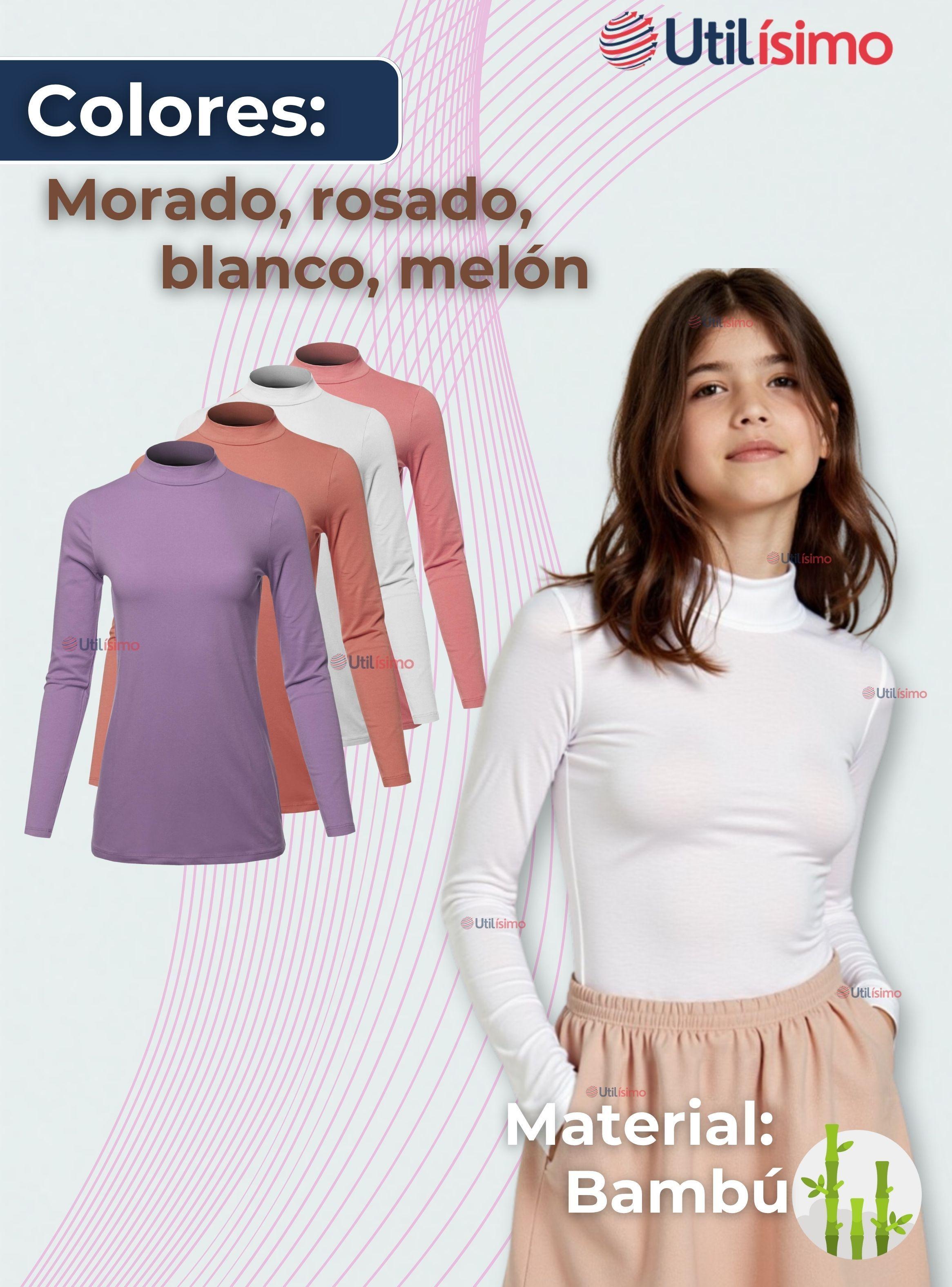 Pack 3 Camiseta Beatle Niña Juvenil Primera Capa Bambú Invierno Polera -1