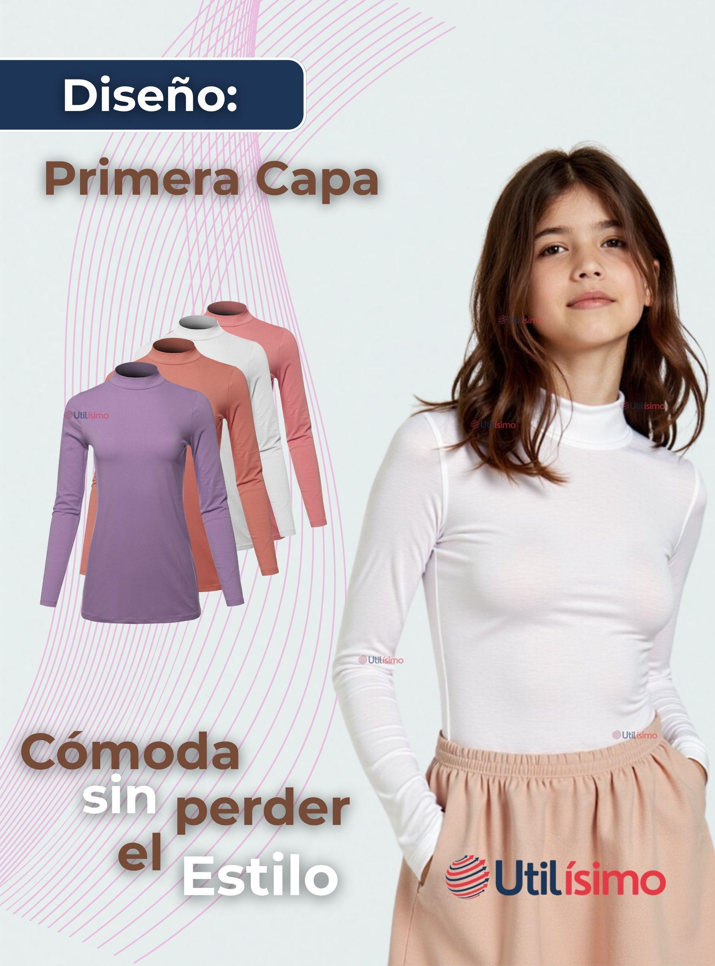 Pack 3 Camiseta Beatle Niña Juvenil Primera Capa Bambú Invierno Polera -4