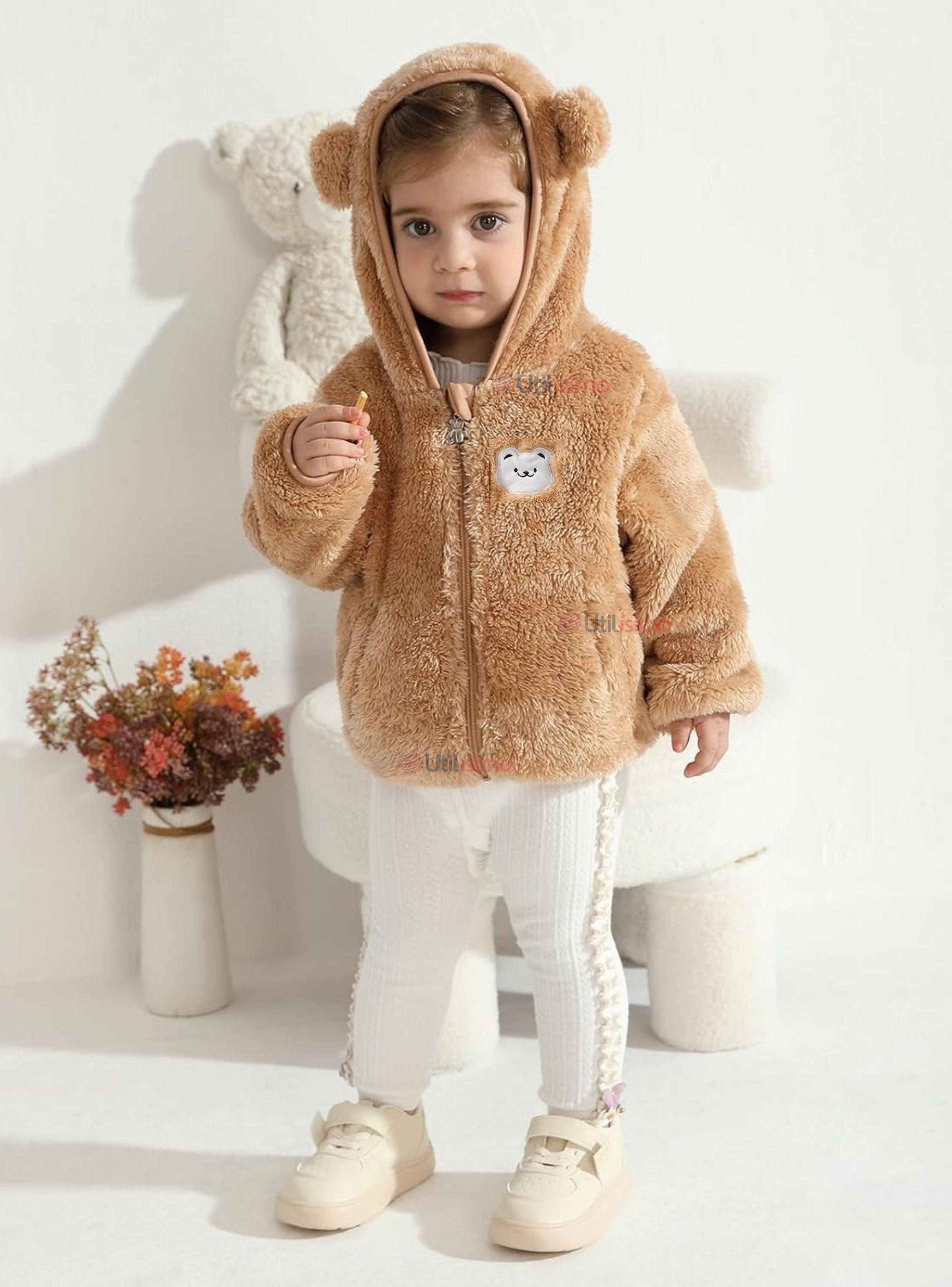 Chaqueta Polar con Capucha Niña Animalitos Cafè-0