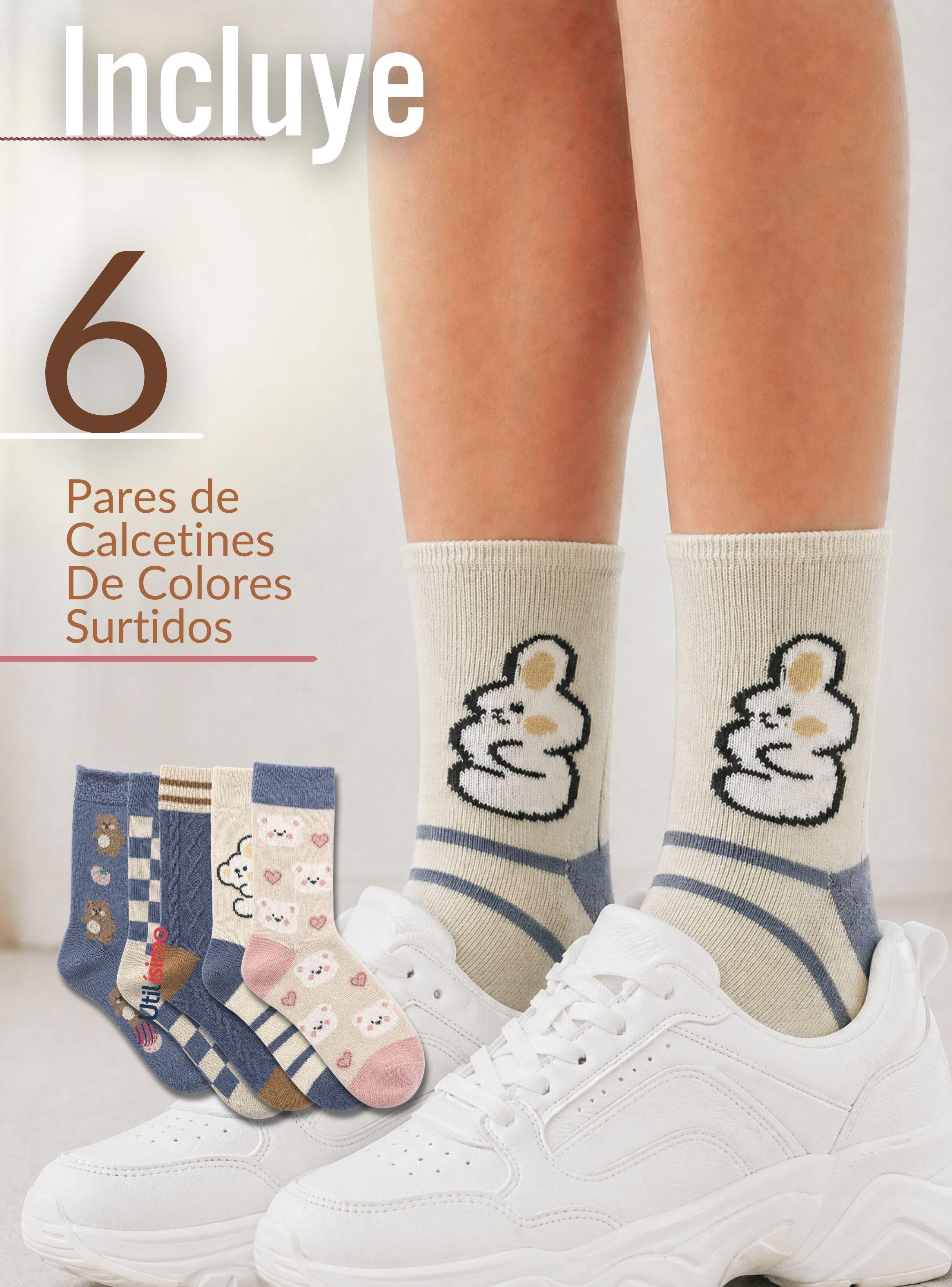 Pack 6 Pares Calcetines de Lana Confort Térmico Mujer Diseños Juveniles-2