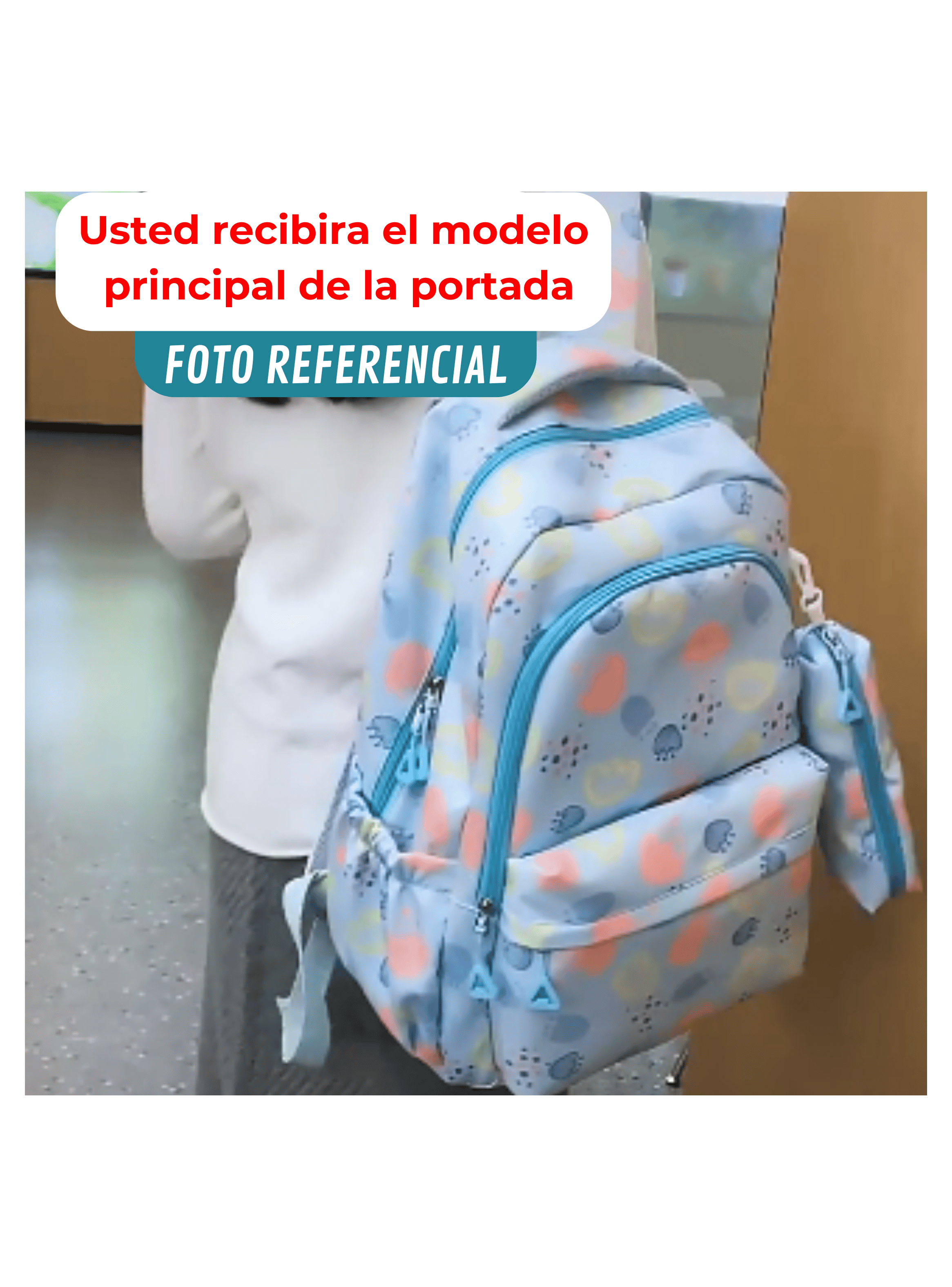 Mochila Escolar 46cm Diseño Floral Print Pink-3