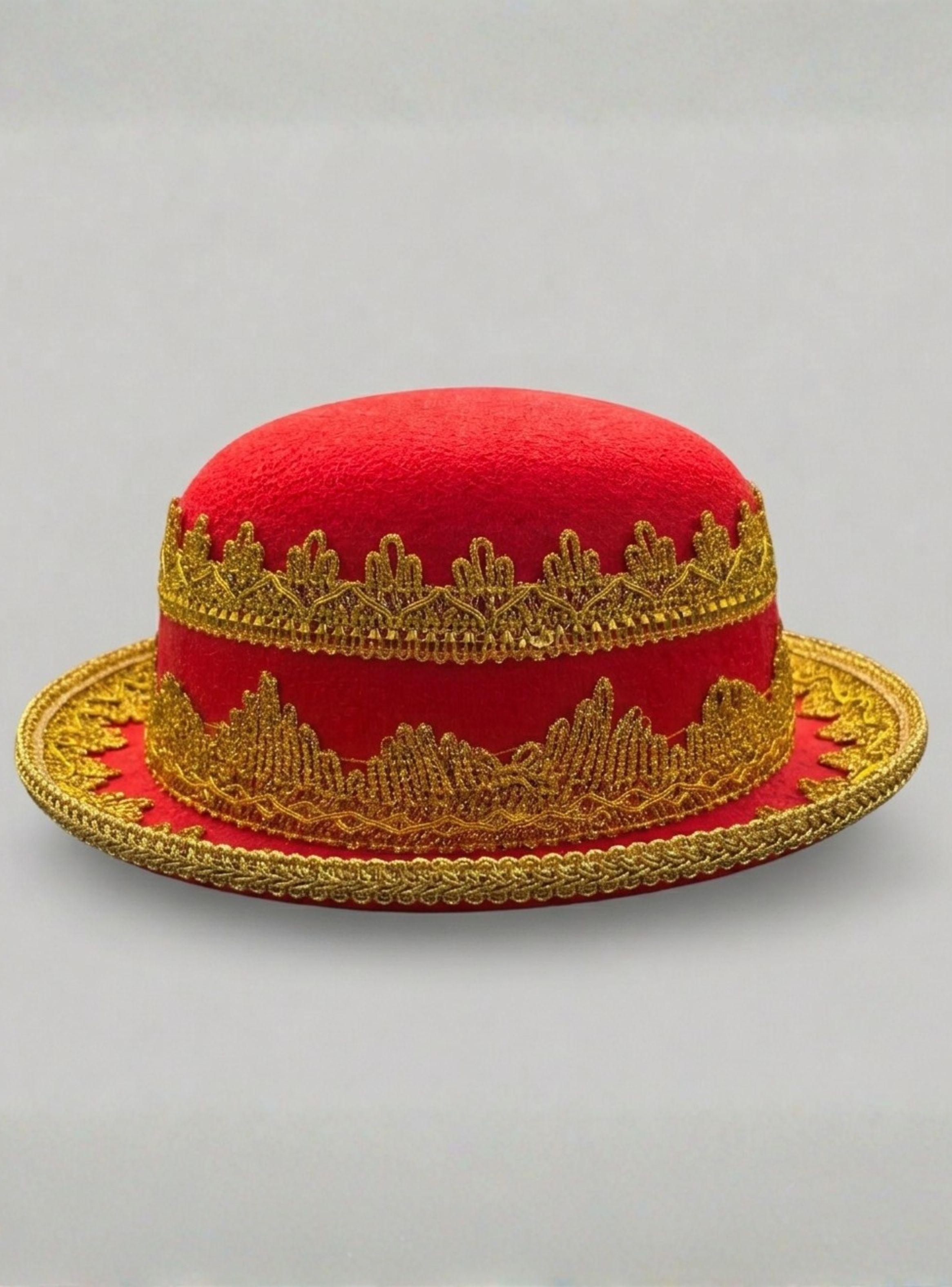 Sombrero Gorro Caporal Mujer Rojo Baile Típico Fiestas Patrias-1