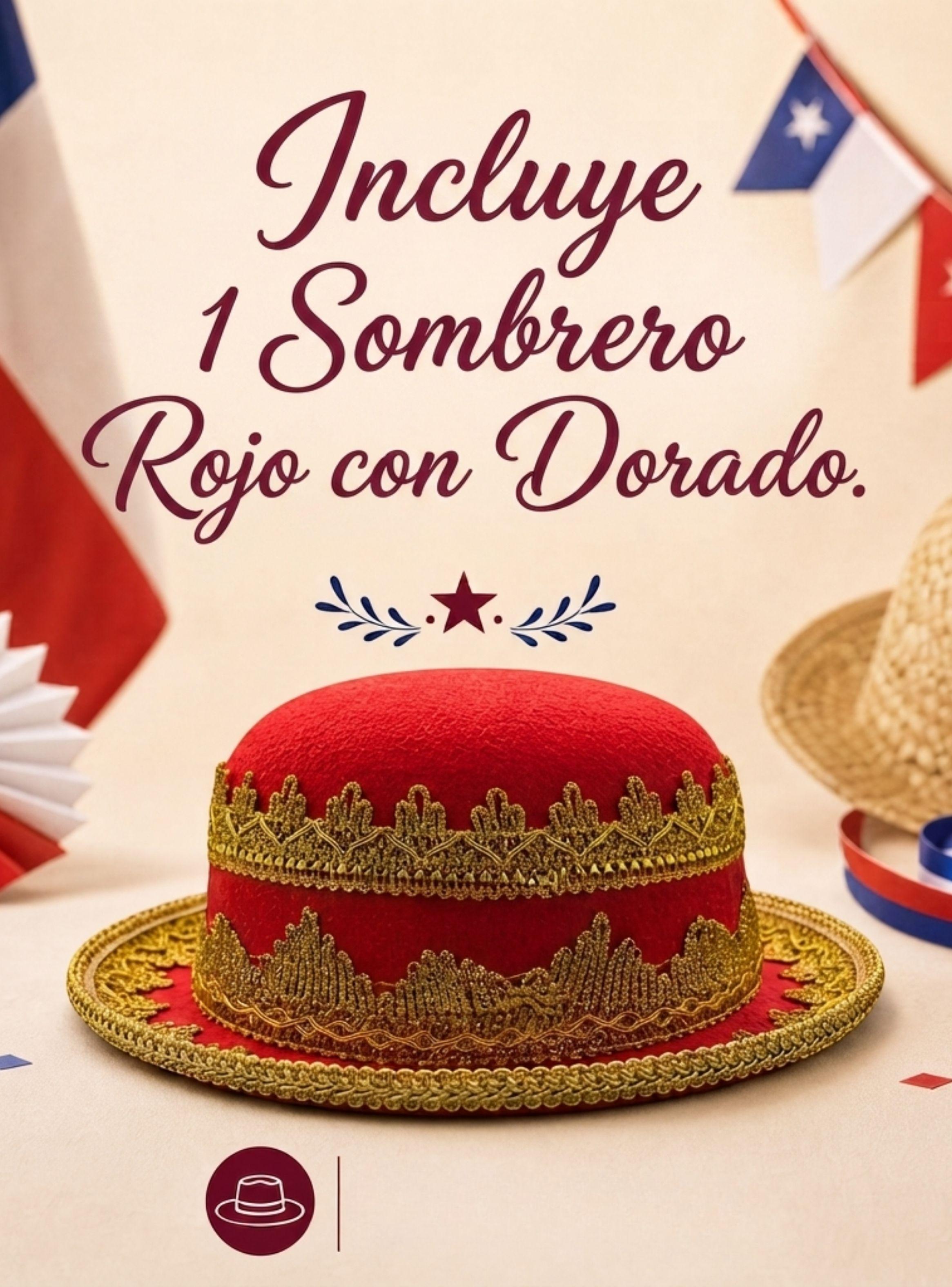 Sombrero Gorro Caporal Mujer Rojo Baile Típico Fiestas Patrias-2