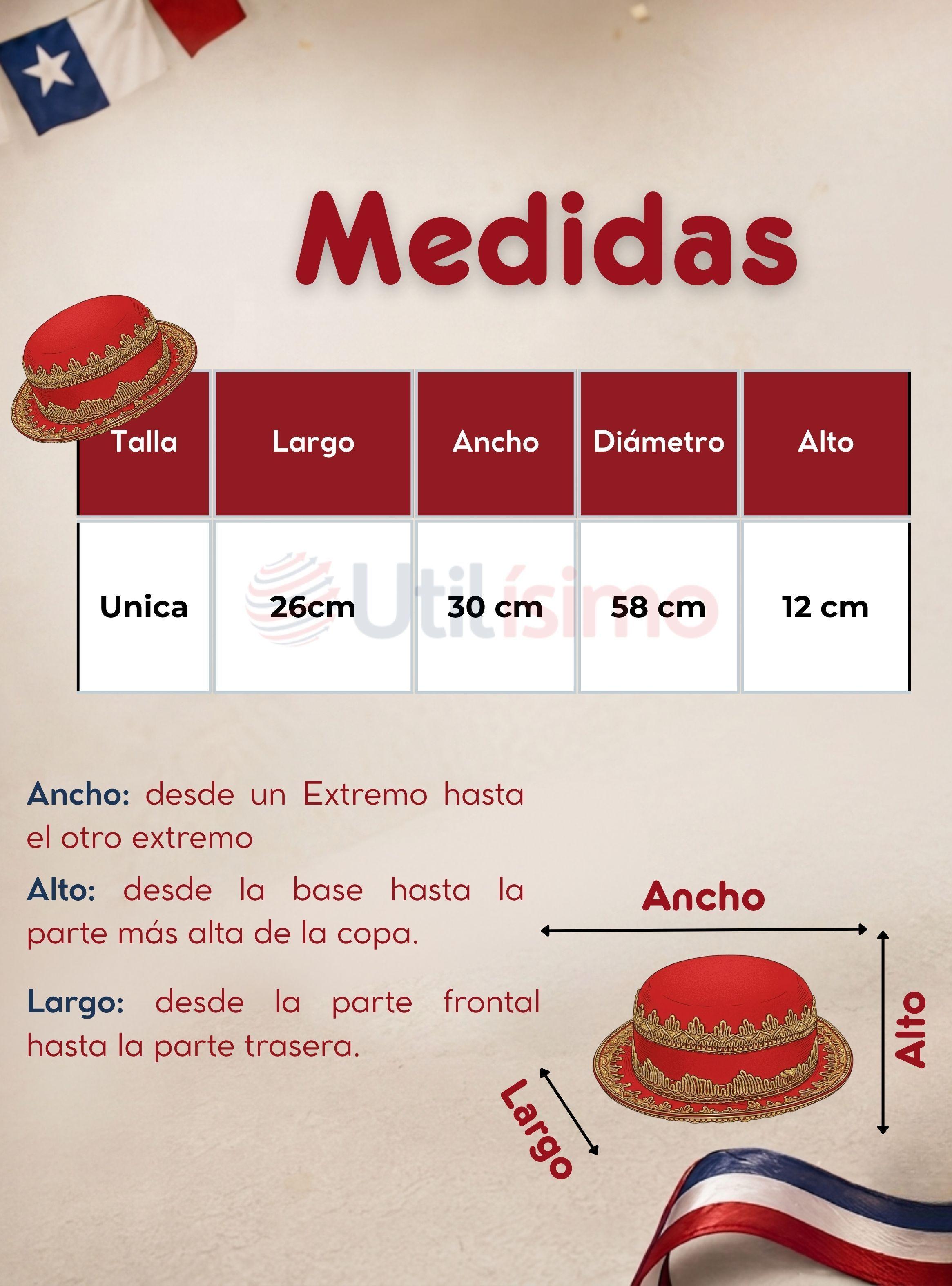 Sombrero Gorro Caporal Mujer Rojo Baile Típico Fiestas Patrias-3