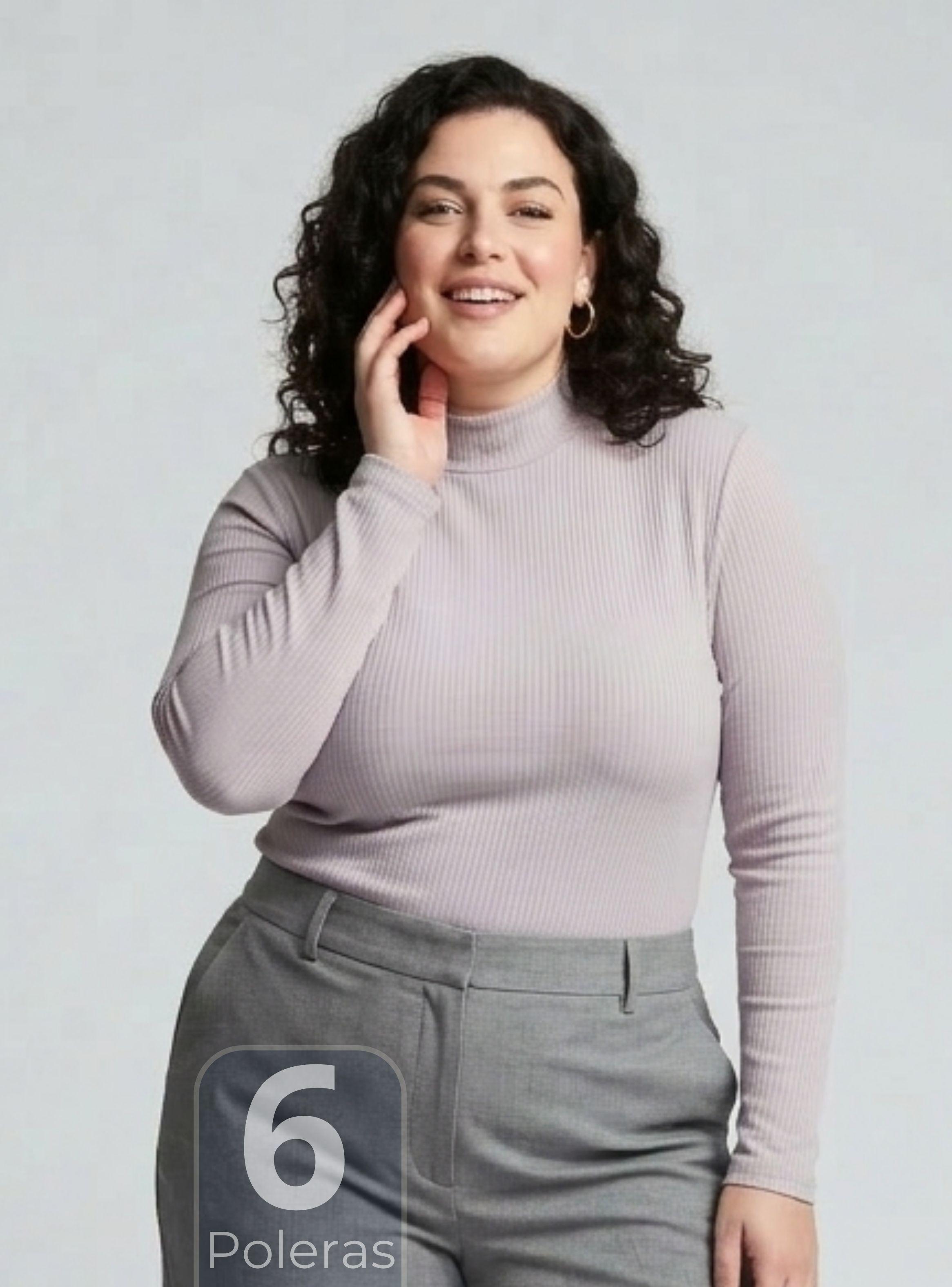 Pack 6 Camiseta Polera Polar Primera Capa Acanalada Cuello Beatle Manga Larga Colores Surtidos-0